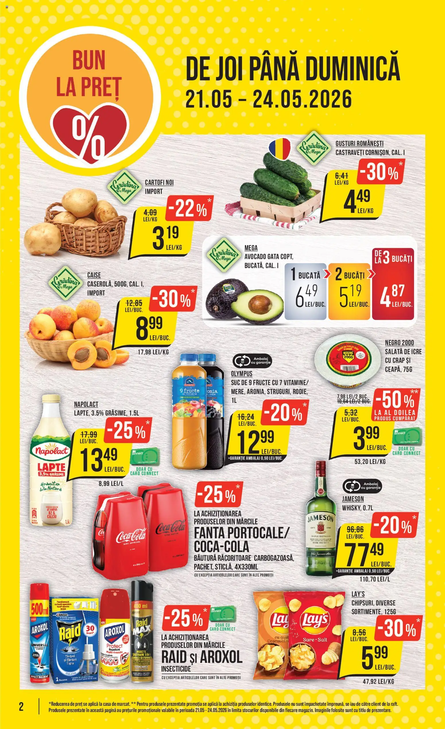 Catalog Mega Image 21 - 26 Mai 2026 | Pagina 2 | Produse: Lapte, Suc, Salată, Fructe