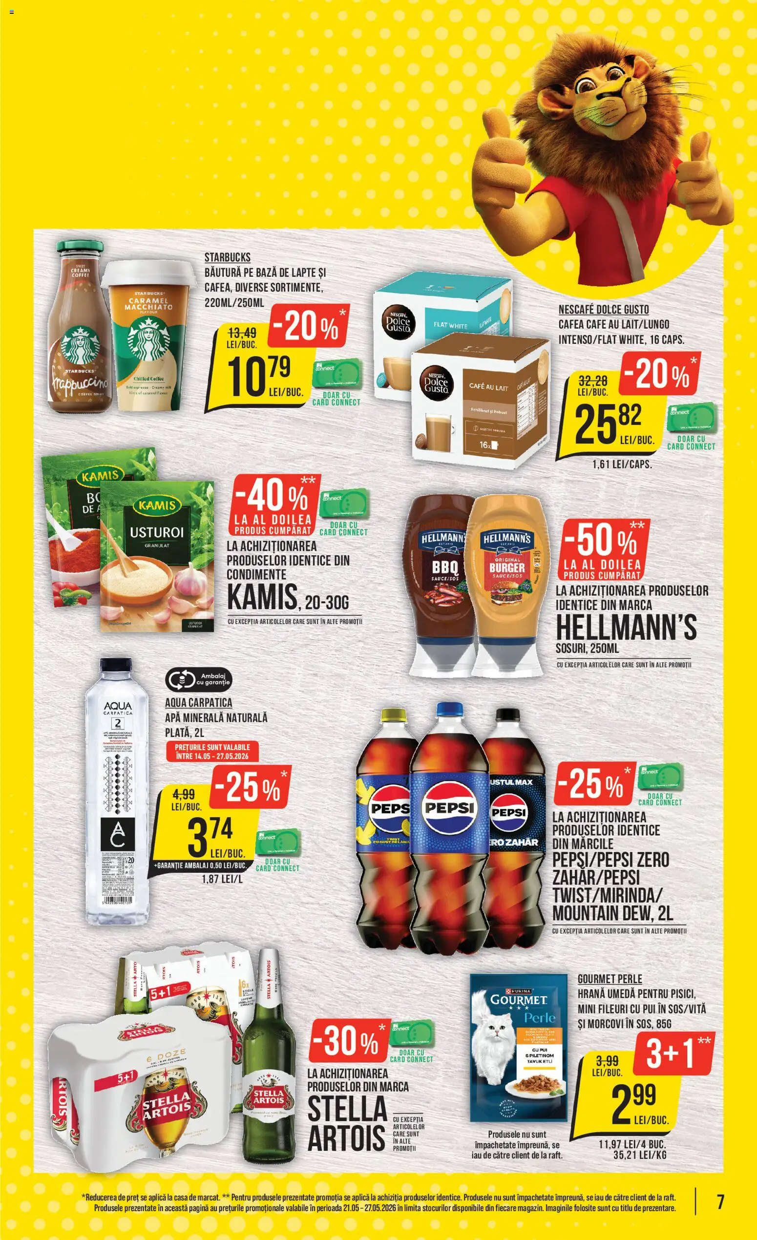 Catalog Mega Image 21 - 26 Mai 2026 | Pagina 7 | Produse: Hacıyatmaz Kedi Oyuncağı, Lapte, Burger, Usturoi