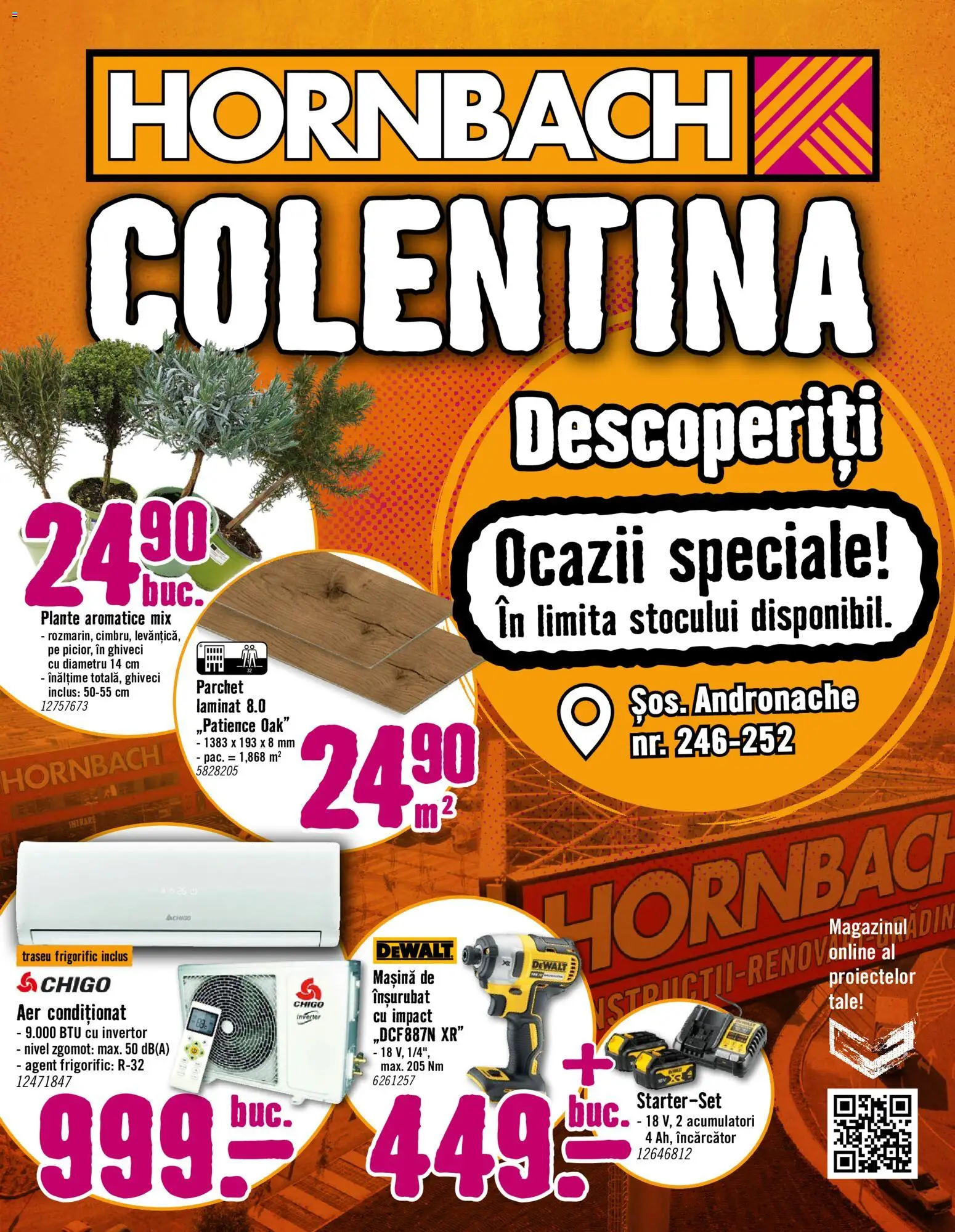 Catalog Hornbach 6 Mai - 4 Iunie 2026 | Pagina 1 | Produse: Încărcător, Aer Condiționat, Parchet, Peluş Köpek Yatağı