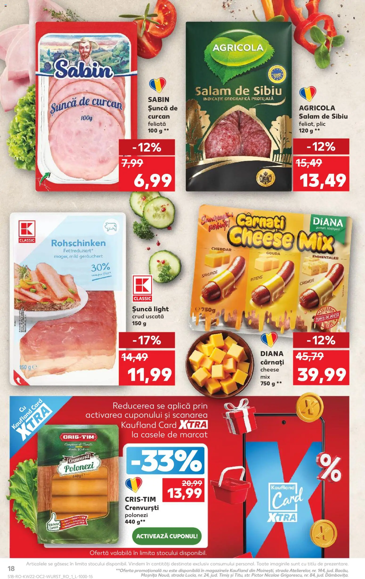 Catalog Kaufland 27 Mai - 1 Iunie 2026 | Pagina 18 | Produse: Not defteri, Șuncă, Gouda, Cârnați