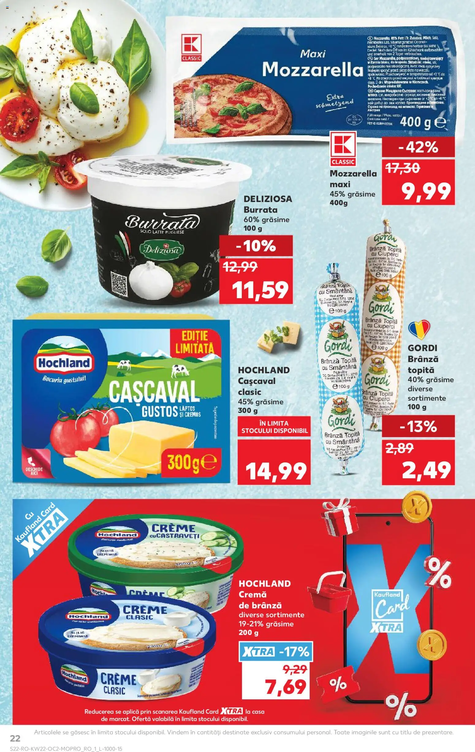 Catalog Kaufland 27 Mai - 1 Iunie 2026 | Pagina 22 | Produse: Mozzarella, Cremă, Cremă de brânză, Smântână