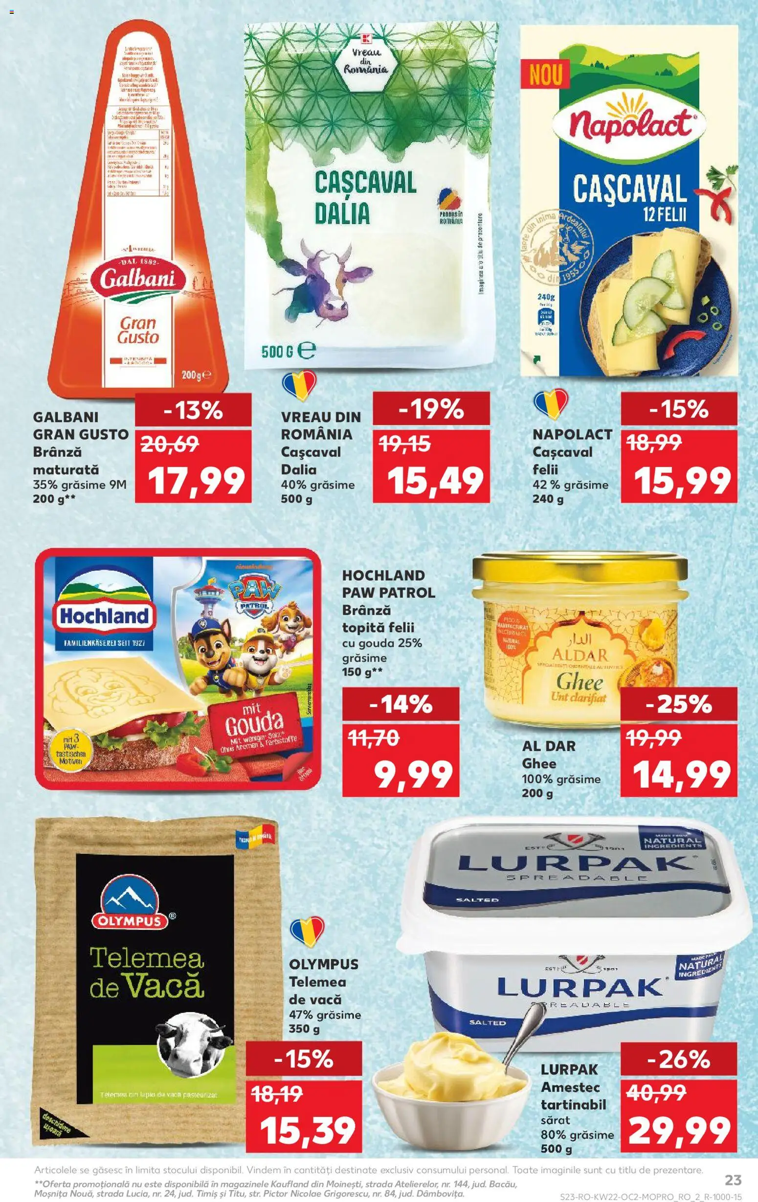 Catalog Kaufland 27 Mai - 1 Iunie 2026 | Pagina 23 | Produse: Cașcaval, Unt, Brânză, Gouda