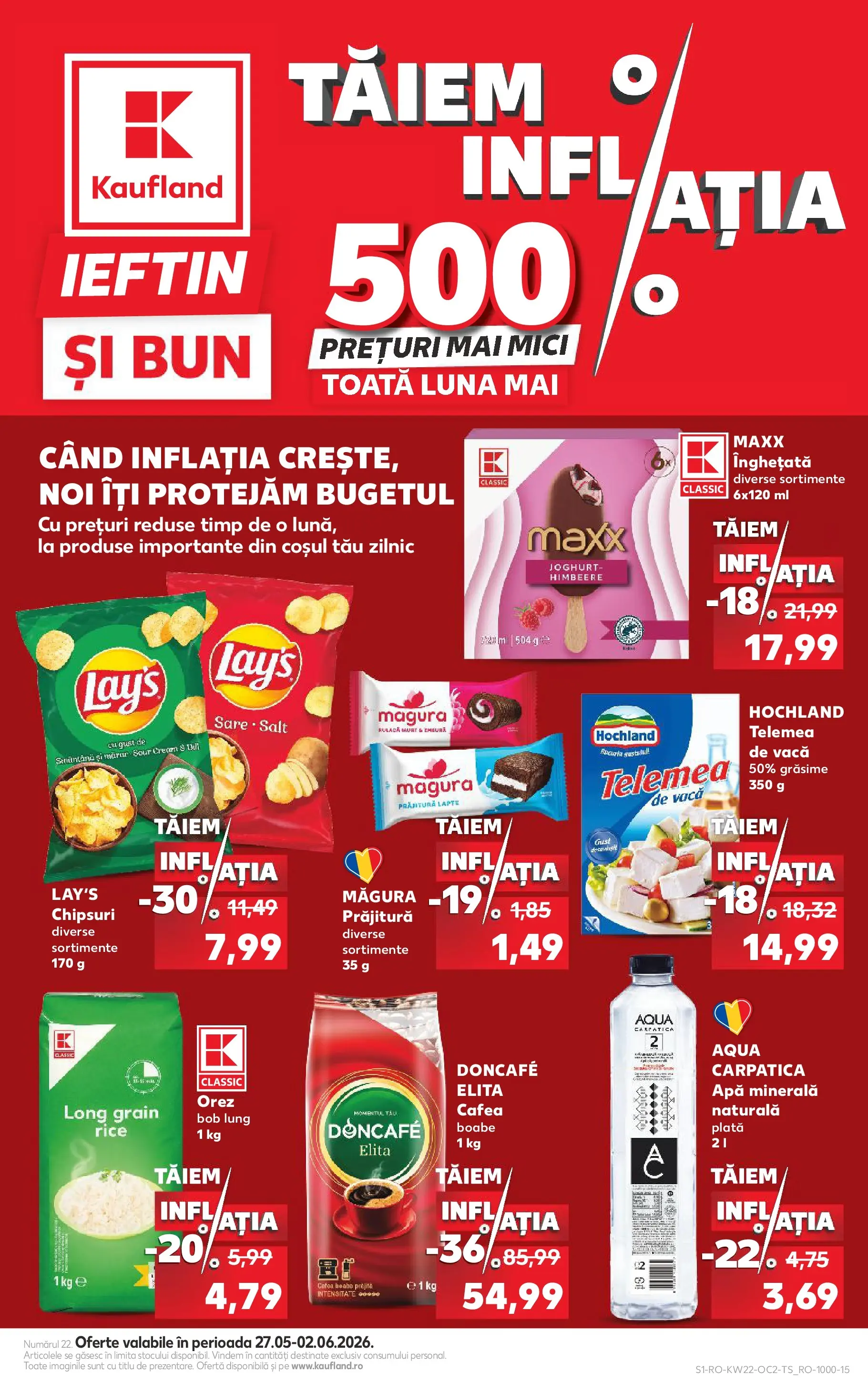 Catalog Kaufland 27 Mai - 1 Iunie 2026 | Pagina 1 | Produse: Cafea, Smântână, Înghețată, Apă