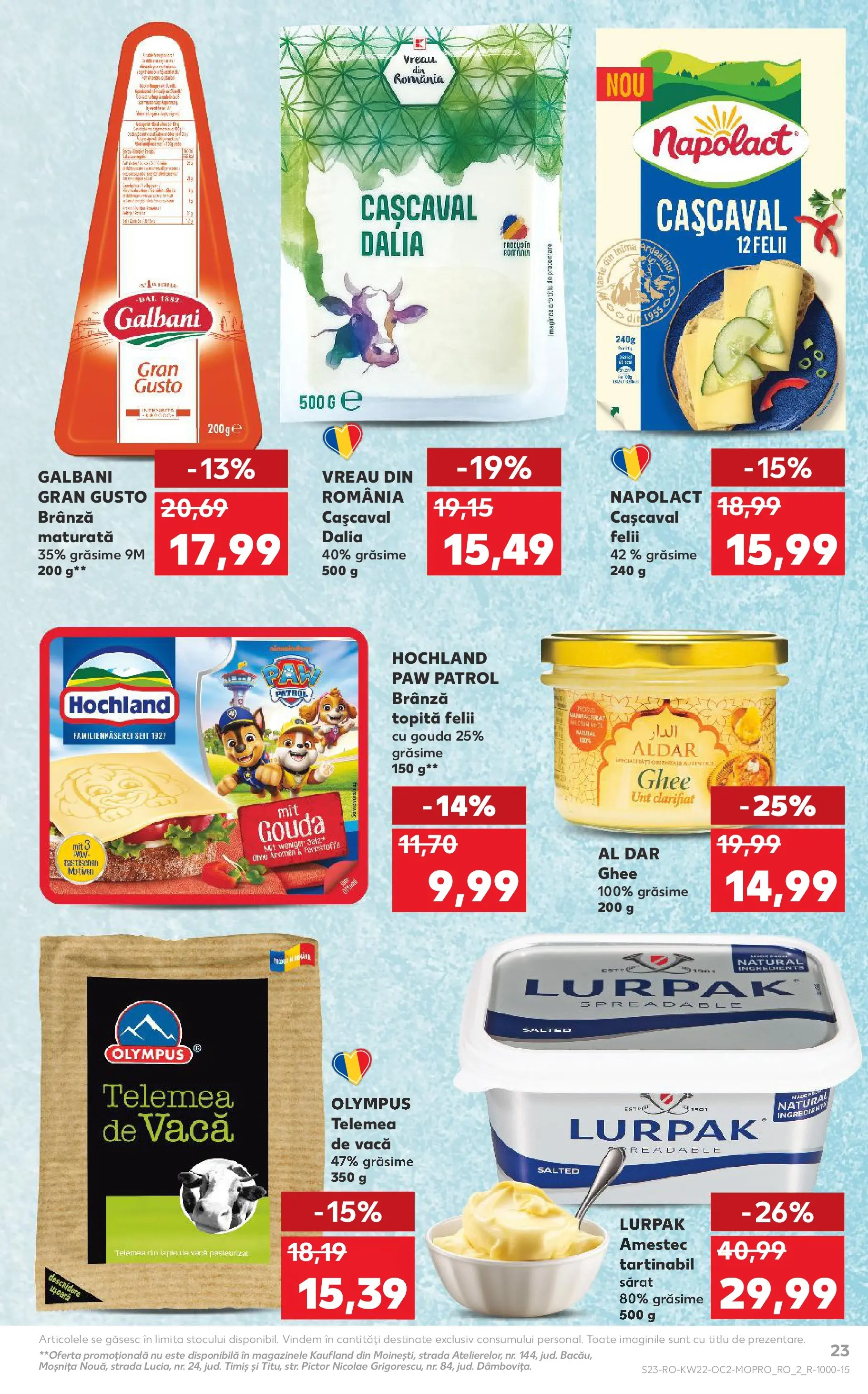 Catalog Kaufland 27 Mai - 1 Iunie 2026 | Pagina 23 | Produse: Cașcaval, Unt, Brânză, Gouda