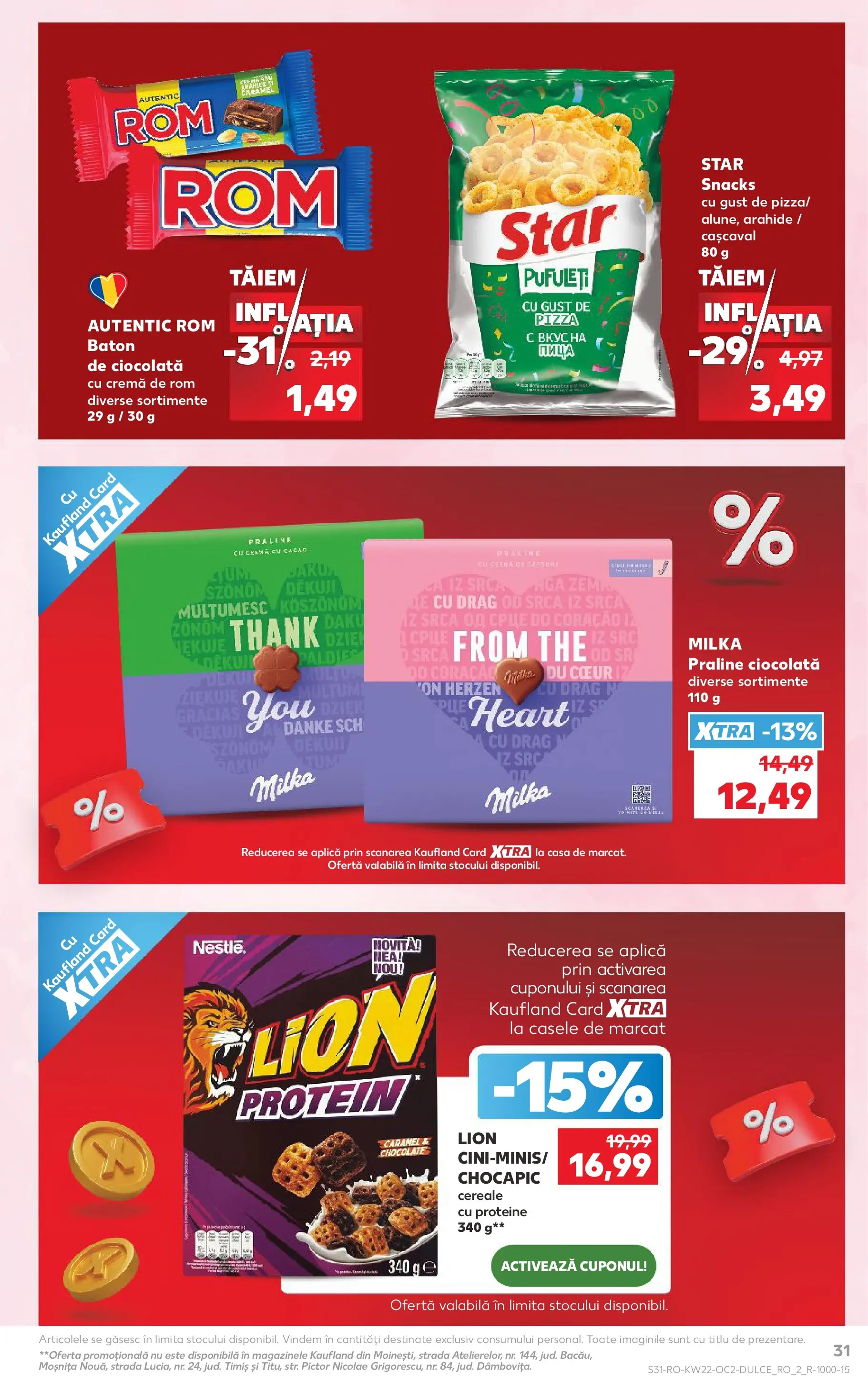 Catalog Kaufland 27 Mai - 1 Iunie 2026 | Pagina 31 | Produse: Cașcaval, Praline, Ciocolată, Cereale
