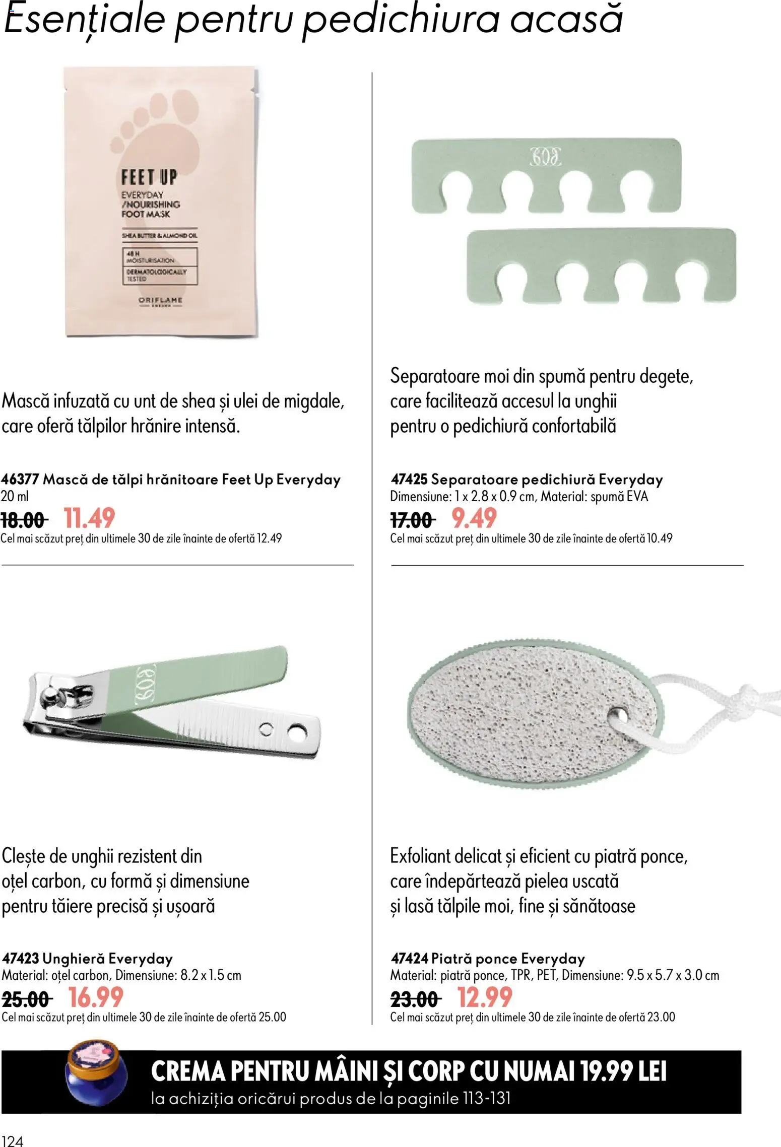 Catalog Oriflame 17 Iunie - 6 Iulie 2026 | Pagina 124 | Produse: Exfoliant, Clește, Unt, Cremă
