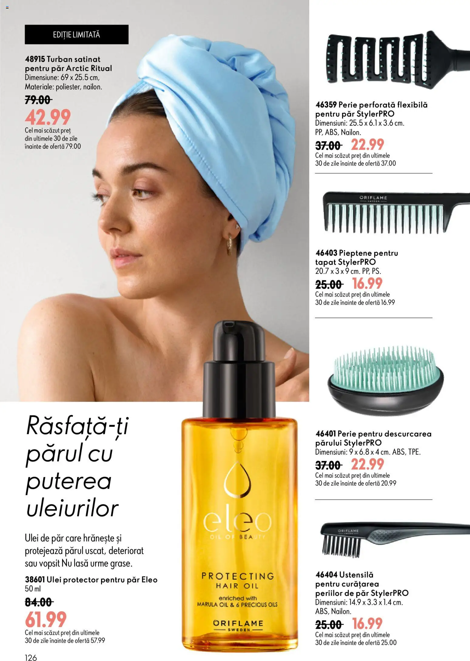 Catalog Oriflame 17 Iunie - 6 Iulie 2026 | Pagina 126 | Produse: Pieptene, Perie, Ulei de păr, Ulei
