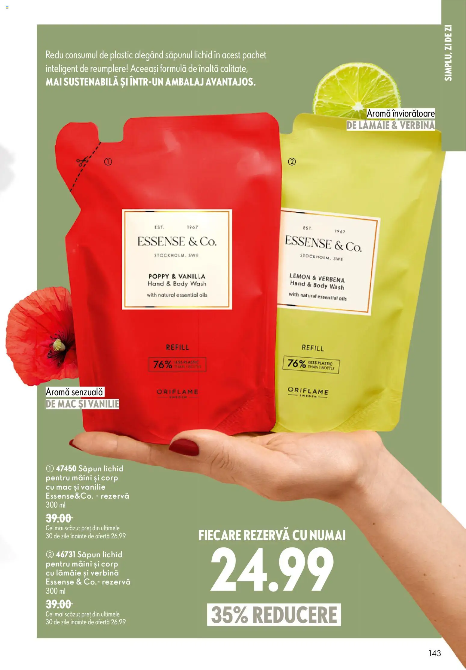 Catalog Oriflame 17 Iunie - 6 Iulie 2026 | Pagina 143 | Produse: Body, Săpun, Săpun lichid, Lămâie