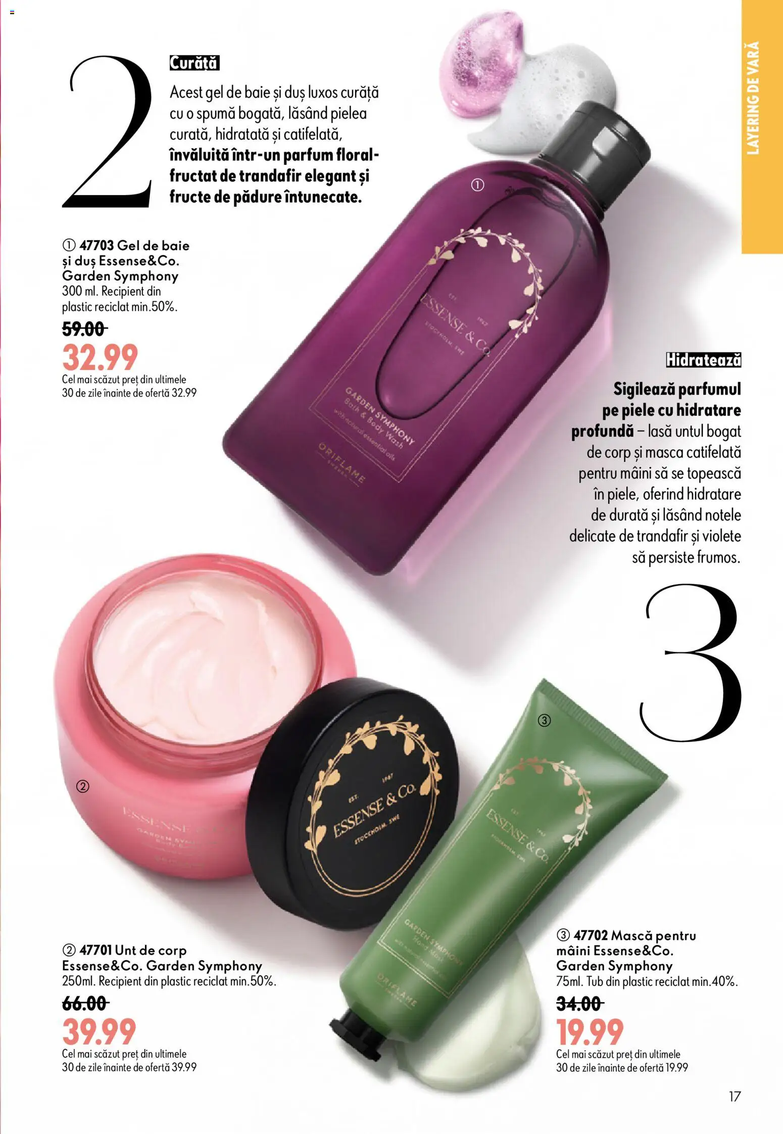 Catalog Oriflame 17 Iunie - 6 Iulie 2026 | Pagina 17 | Produse: Unt de corp, Trandafir, Duș, Unt