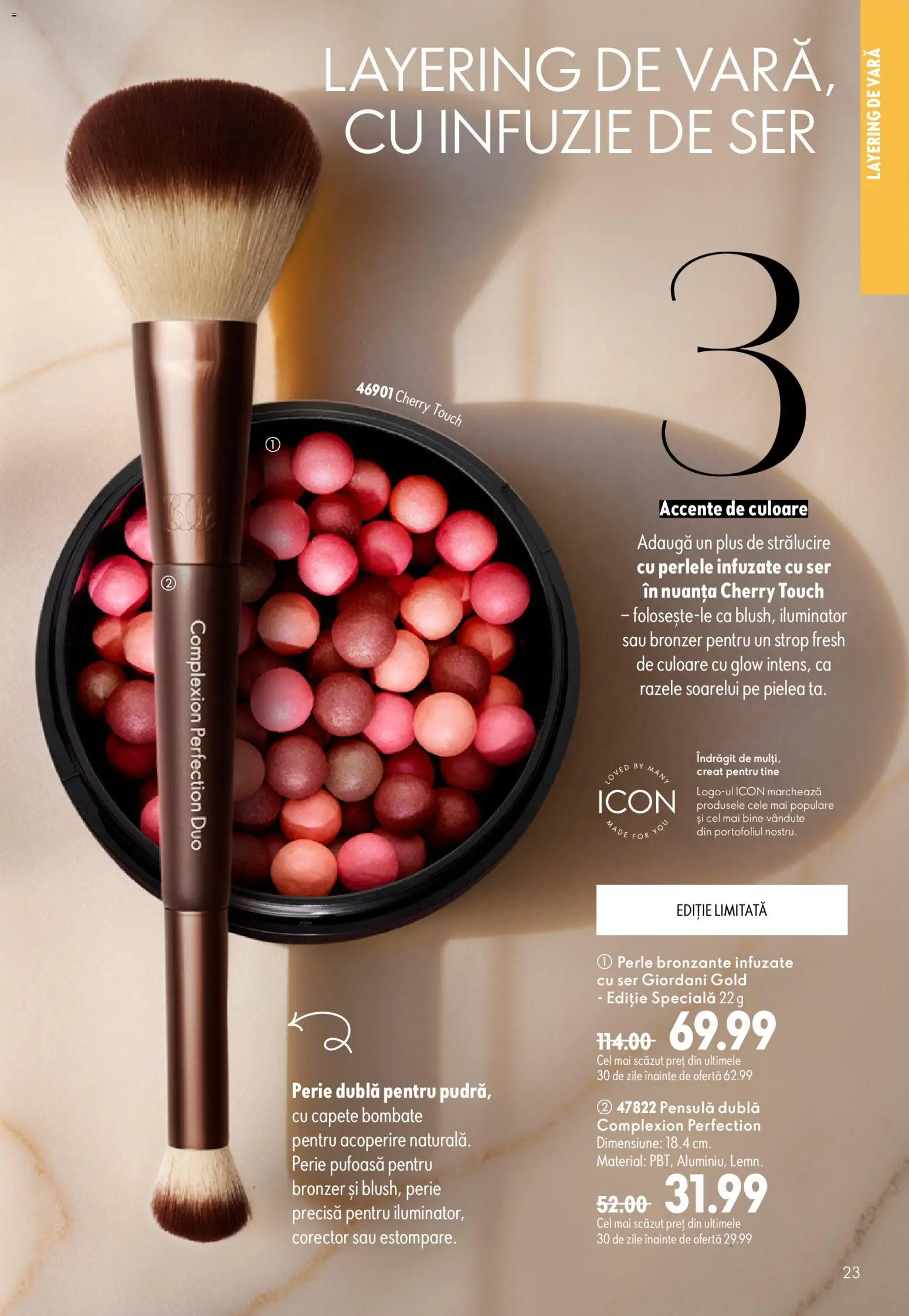 Catalog Oriflame 17 Iunie - 6 Iulie 2026 | Pagina 23 | Produse: Perle bronzante, Akrilik boya, Iluminator, Perie