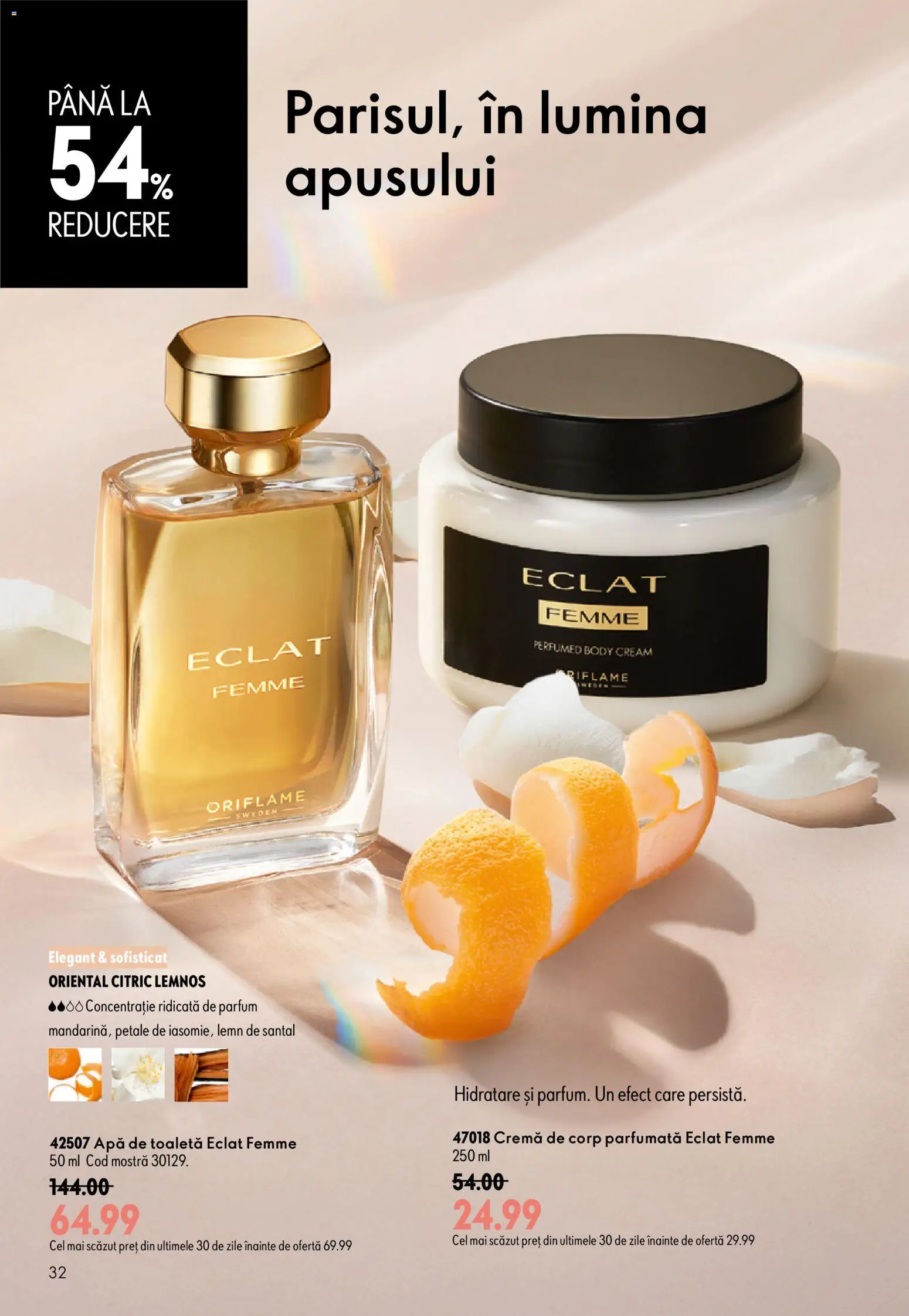 Catalog Oriflame 17 Iunie - 6 Iulie 2026 | Pagina 32 | Produse: Tavuk suyu, Apă de toaletă, Cremă de corp, Apă