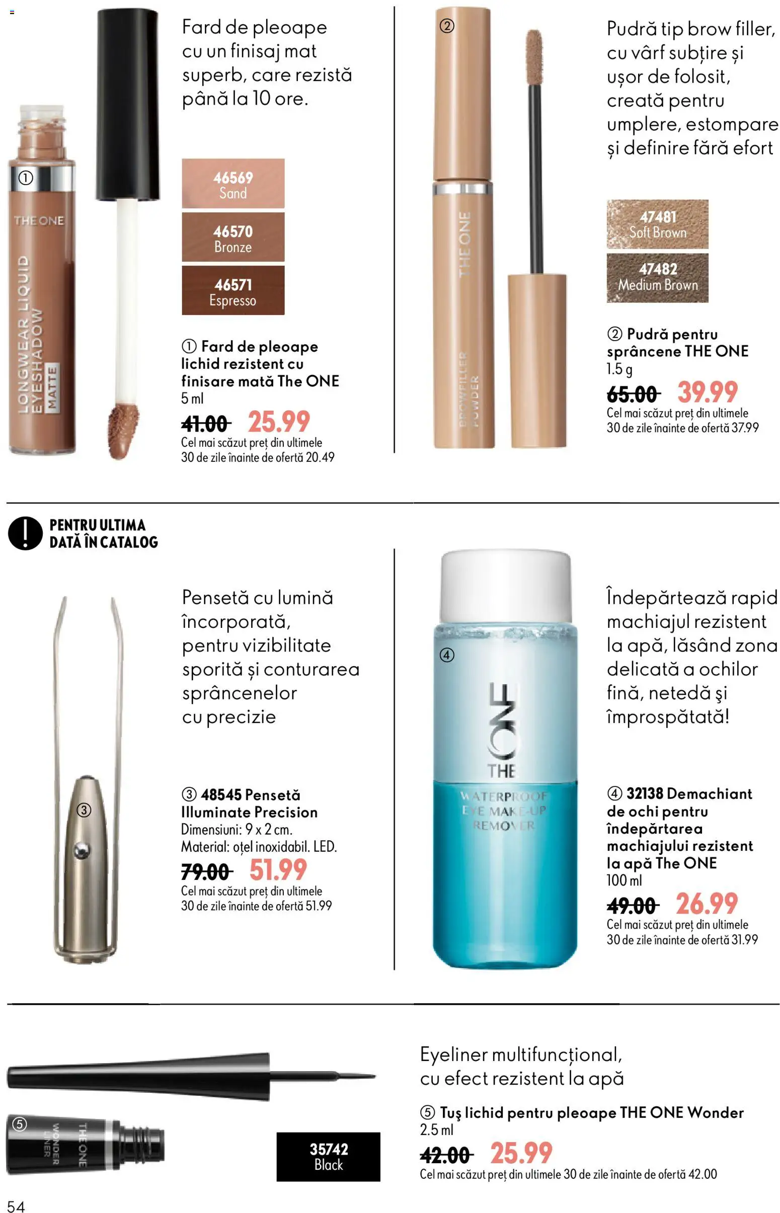 Catalog Oriflame 17 Iunie - 6 Iulie 2026 | Pagina 54 | Produse: Pensetă, Pudră, Fard de pleoape, Apă