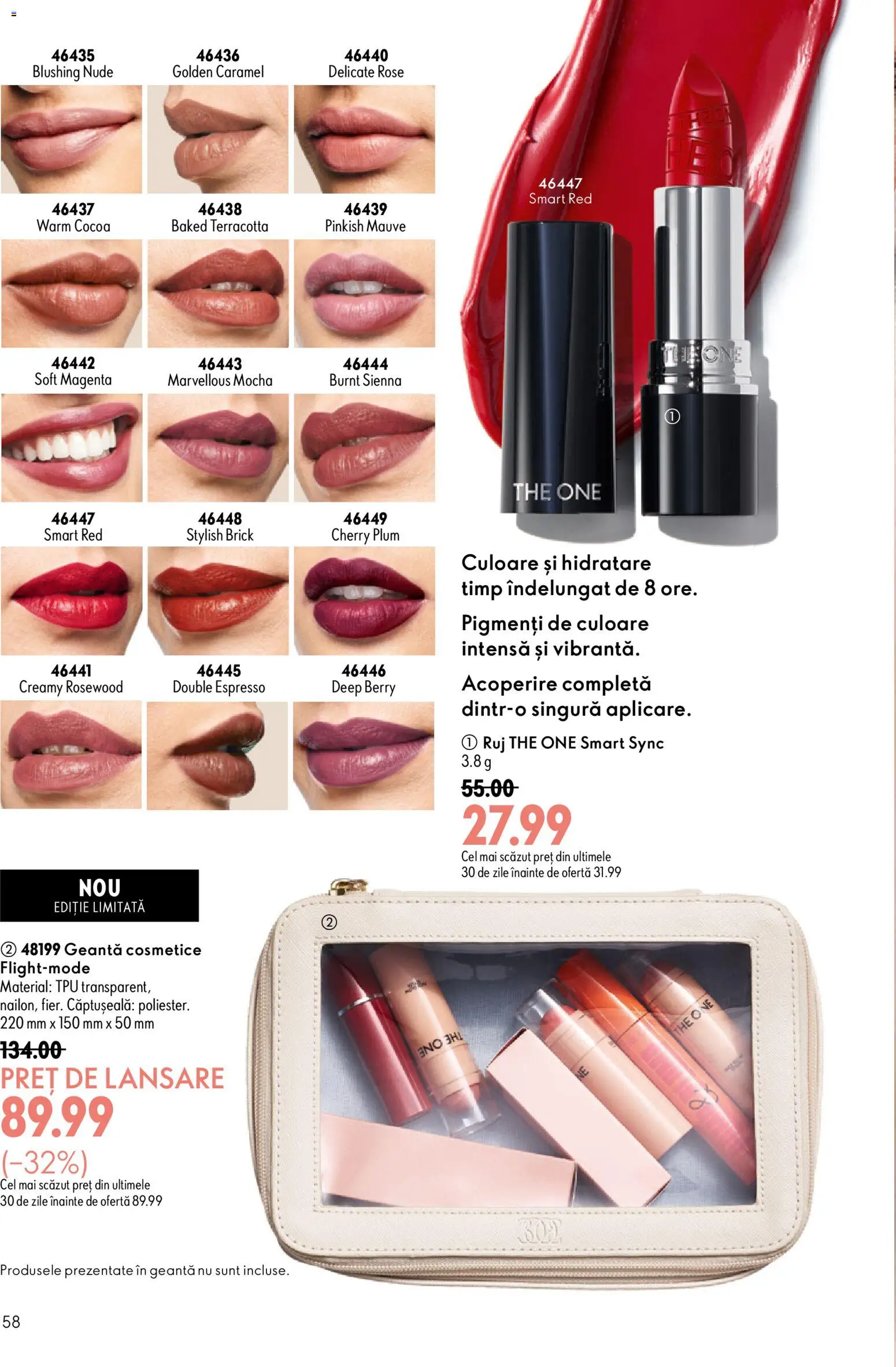 Catalog Oriflame 17 Iunie - 6 Iulie 2026 | Pagina 58 | Produse: Geantă, Ruj