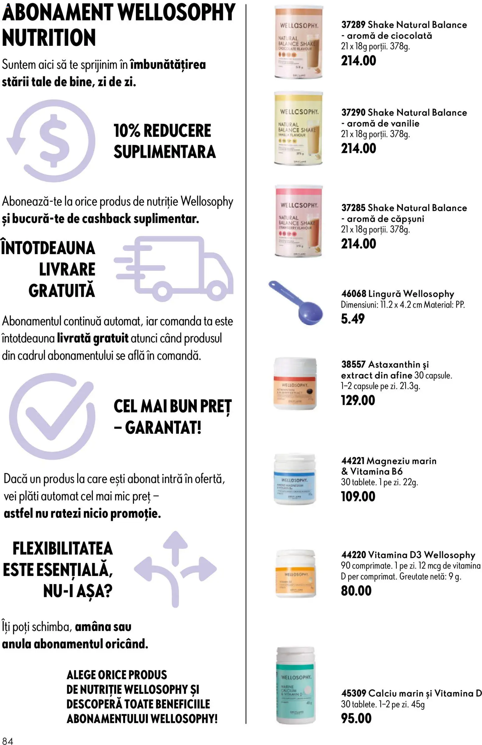 Catalog Oriflame 17 Iunie - 6 Iulie 2026 | Pagina 84 | Produse: Afine, Ciocolată, Căpșuni, Shake