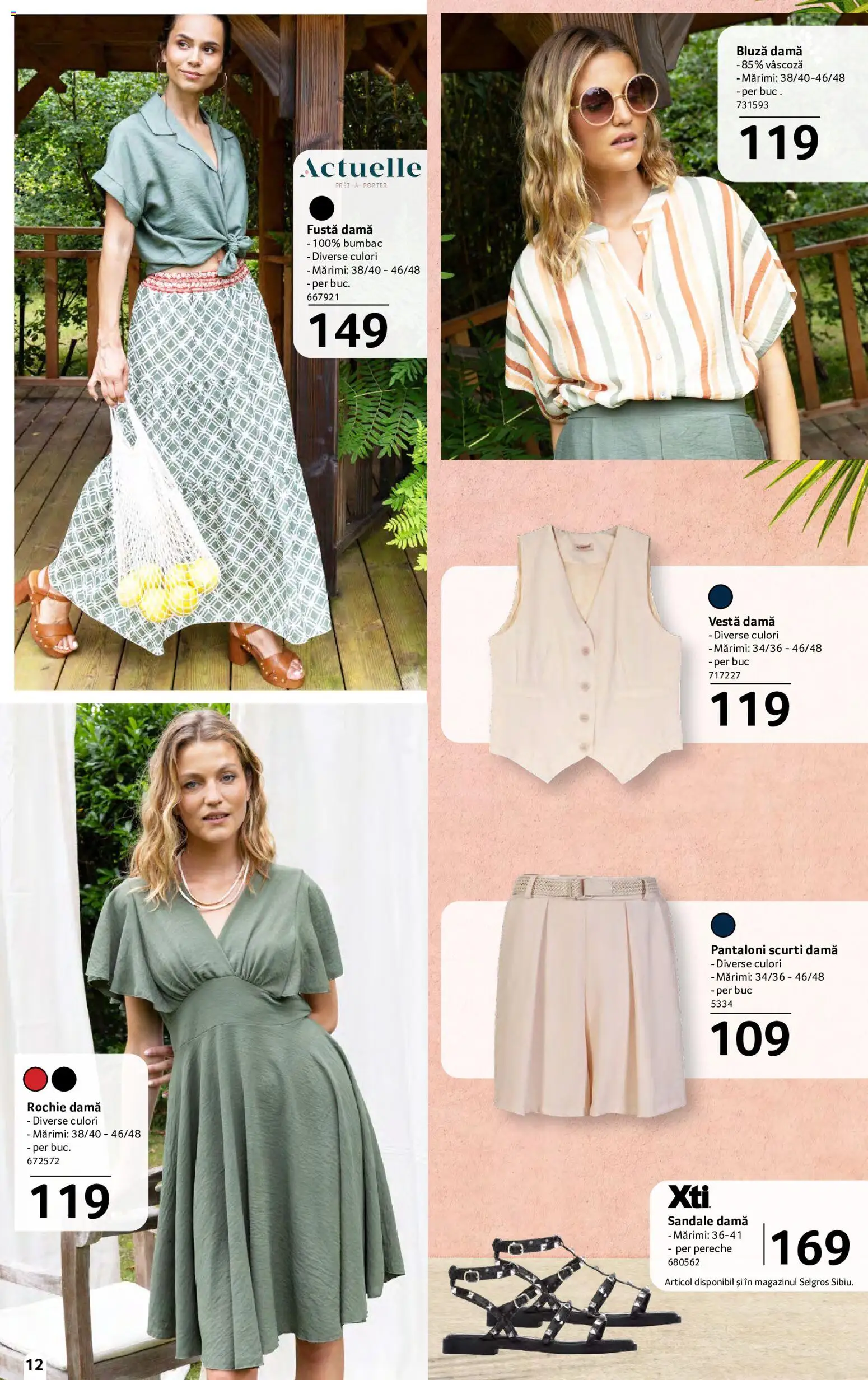 Catalog Selgros 15 Mai - 10 Iunie 2026 | Pagina 12 | Produse: Rochie, Pantaloni, Pantaloni scurți, Sandale