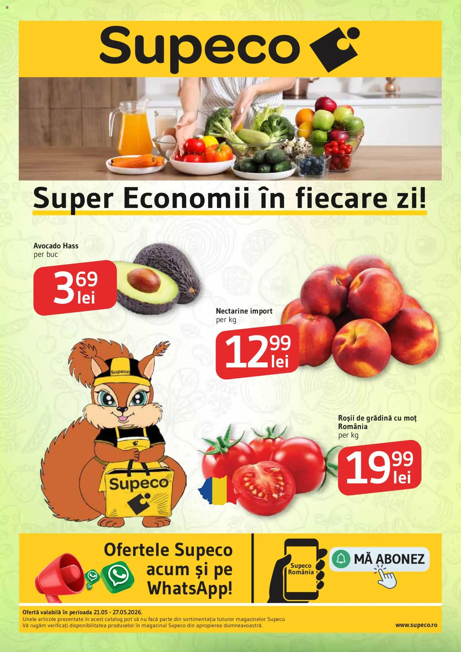 Catalog Supeco 21 - 26 Mai 2026 | Pagina 1 | Produse: Temizlik kovası, Roșii, Avocado