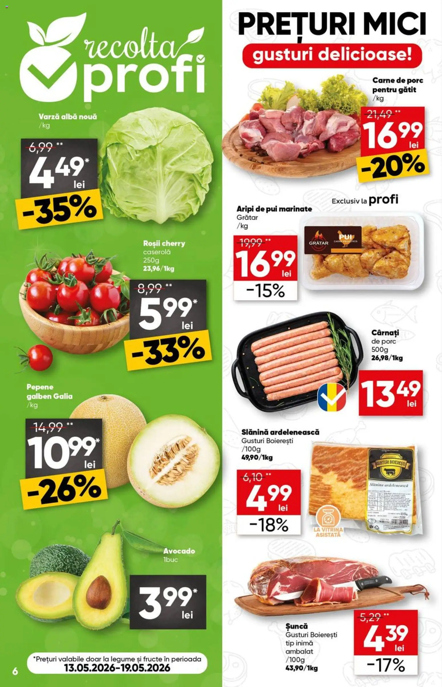 Catalog Profi 13 - 25 Mai 2026 | Pagina 6 | Produse: Grătar, Șuncă, Legume, Fructe