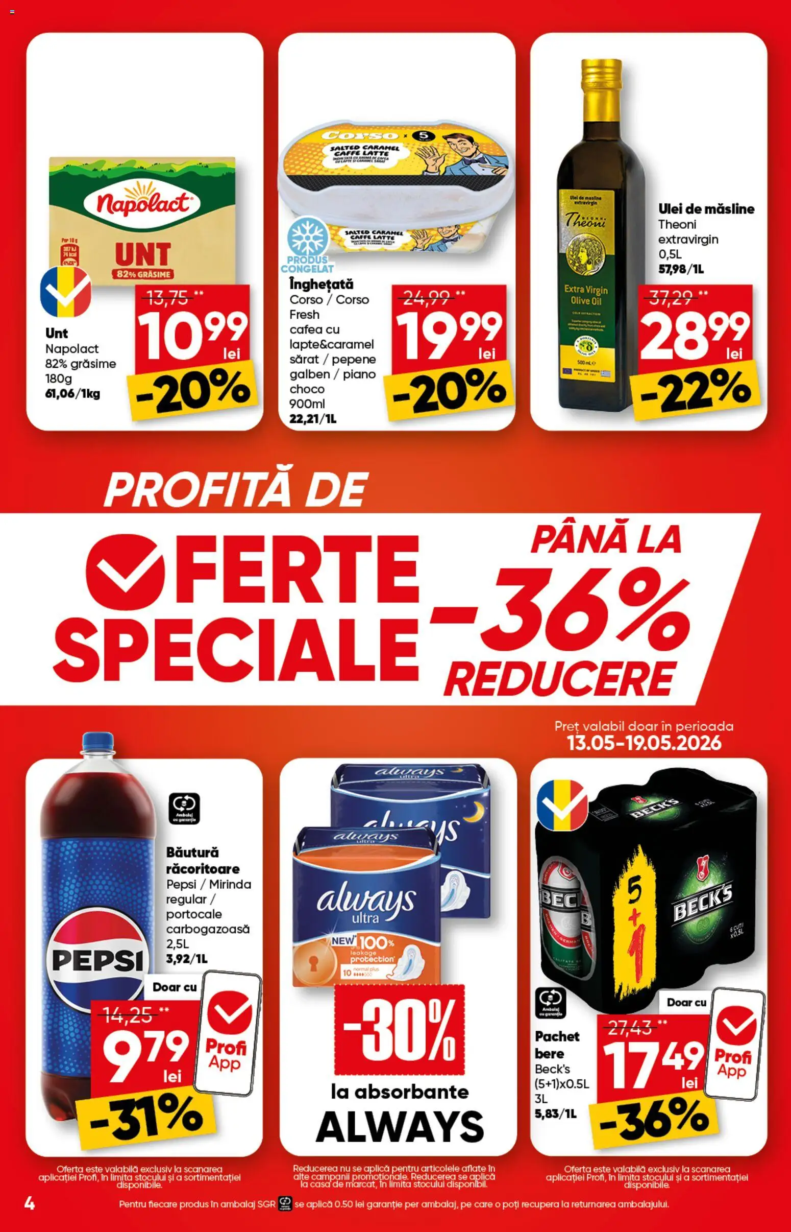 Catalog Profi 13 - 25 Mai 2026 | Pagina 4 | Produse: Măsline, Ulei, Bere, Înghețată