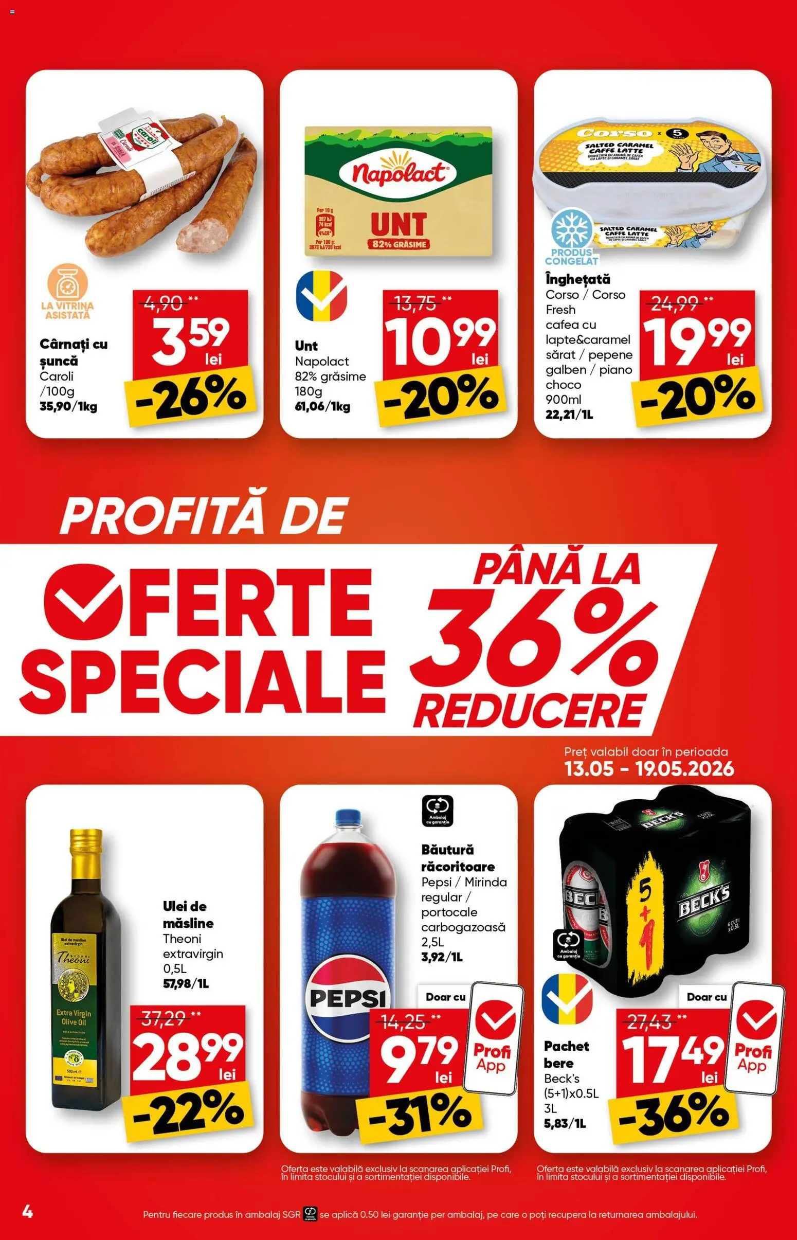 Catalog Profi 13 - 25 Mai 2026 | Pagina 4 | Produse: Măsline, Amerikan servis, Lapte, Cârnați