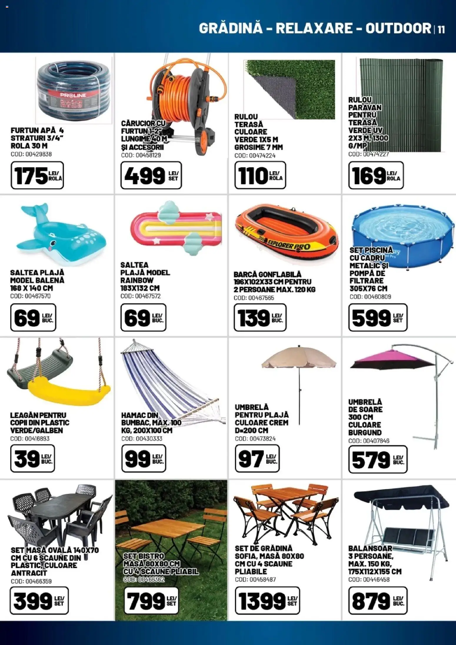 Catalog Ambient 26 Mai - 29 Iunie 2026 | Pagina 11 | Produse: Umbrelă, Hamac, Balansoar, Apă