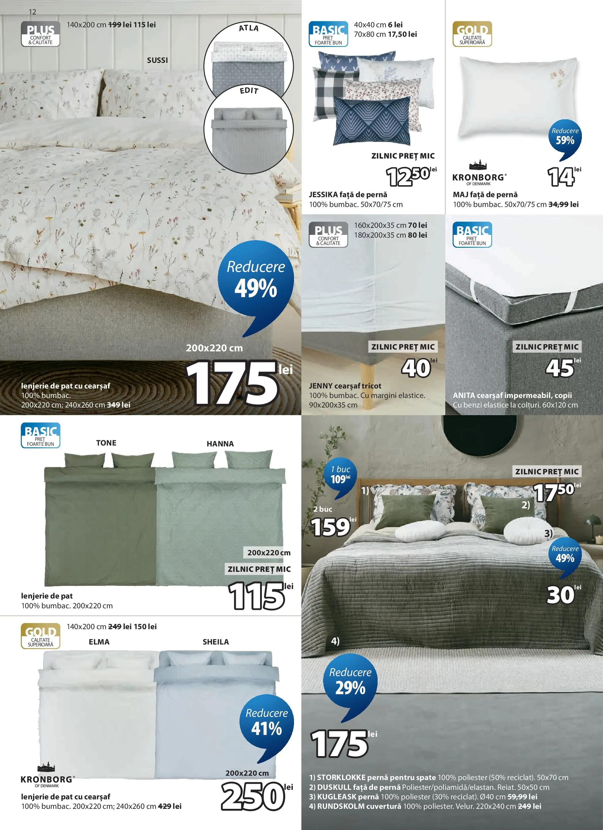 Catalog JYSK 27 Mai - 24 Iunie 2026 | Pagina 12 | Produse: Cuvertură, Pat, Lenjerie de pat, Față de pernă