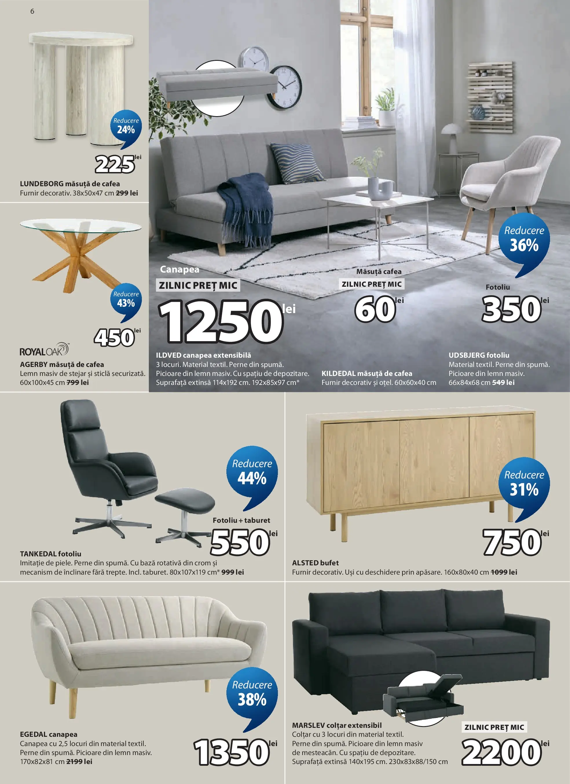 Catalog JYSK 27 Mai - 24 Iunie 2026 | Pagina 6 | Produse: Canapea, Colțar, Bufet, Taburet