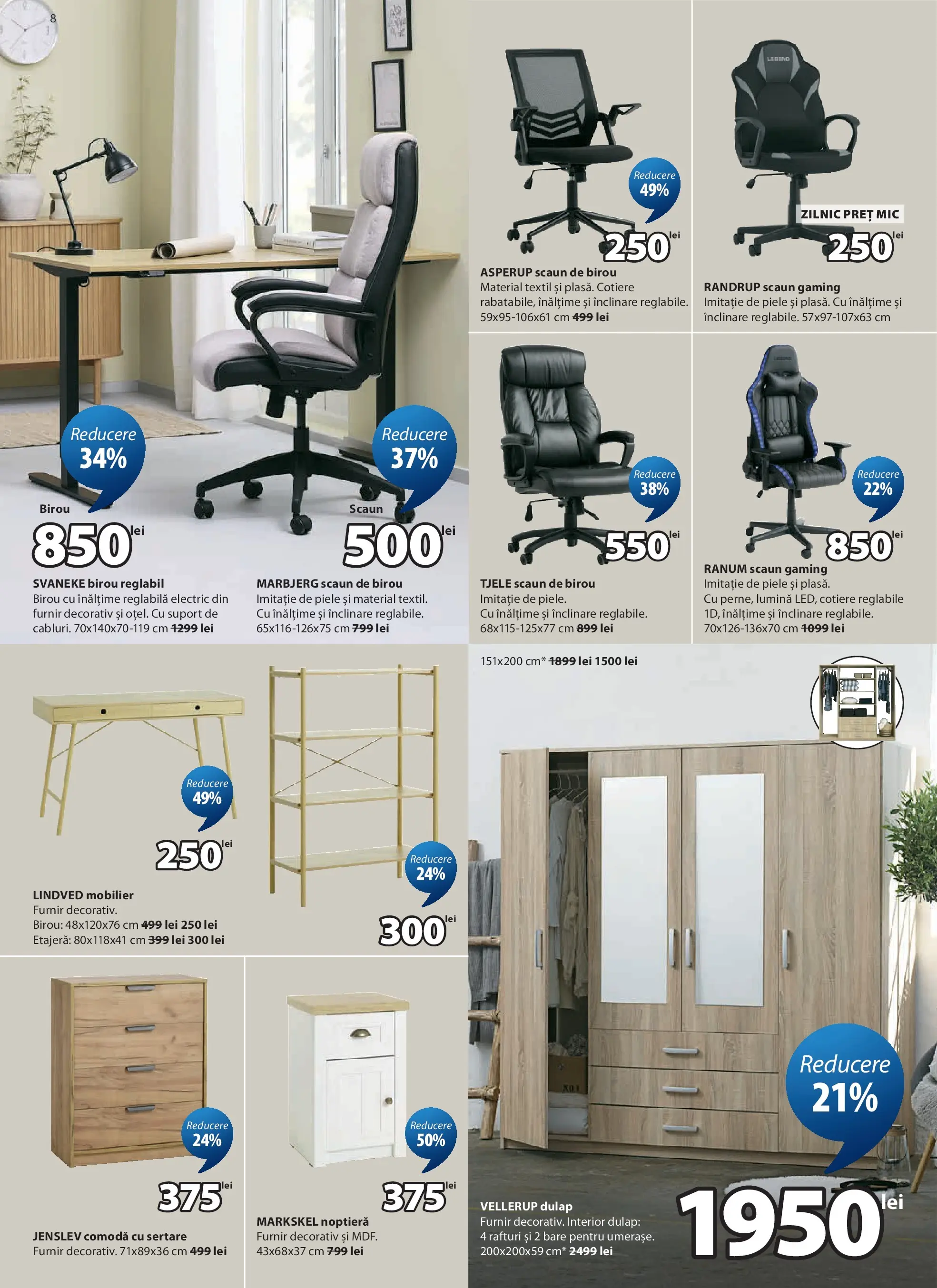 Catalog JYSK 27 Mai - 24 Iunie 2026 | Pagina 8 | Produse: Scaun gaming, Çikolatalı gofret, Scaun, Scaun de birou