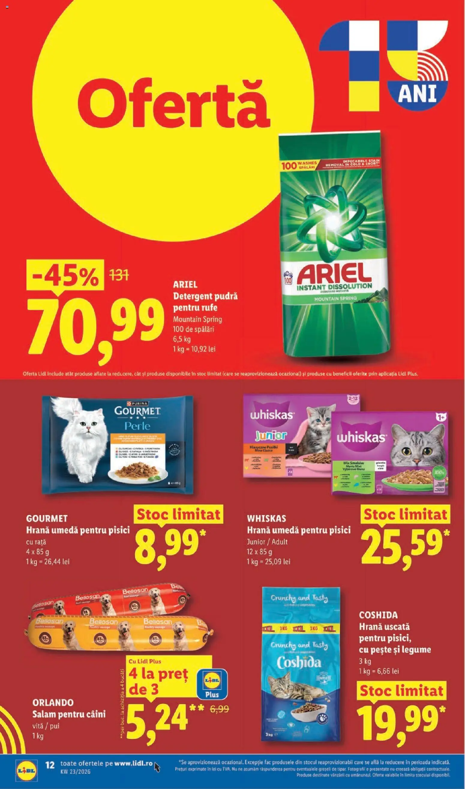 Catalog LIDL 1 - 6 Iunie 2026 | Pagina 12 | Produse: Akrilik boya, Hacıyatmaz Kedi Oyuncağı, Pește, Detergent