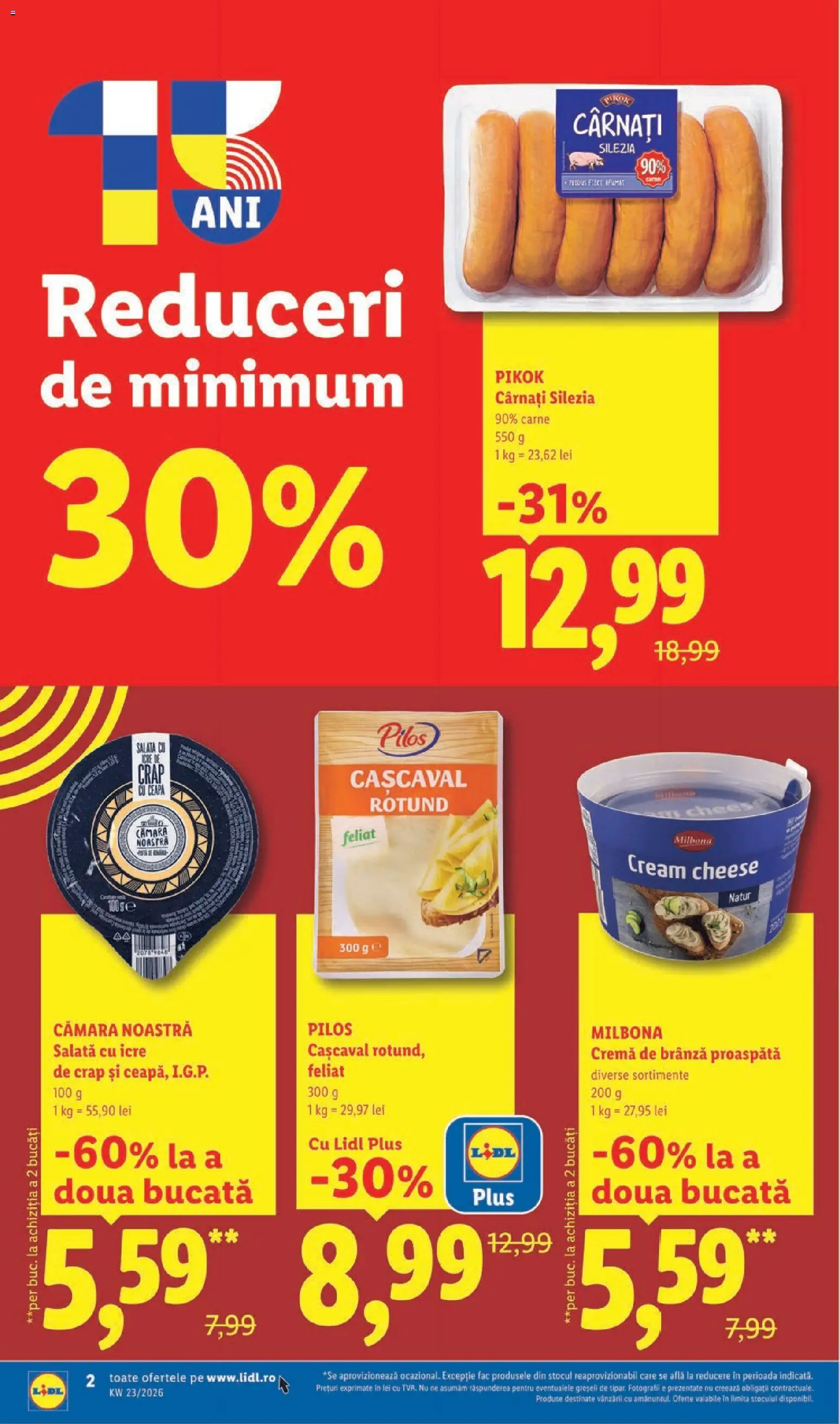 Catalog LIDL 1 - 6 Iunie 2026 | Pagina 2 | Produse: Cașcaval, Cremă de brânză, Salată cu icre, Cârnați