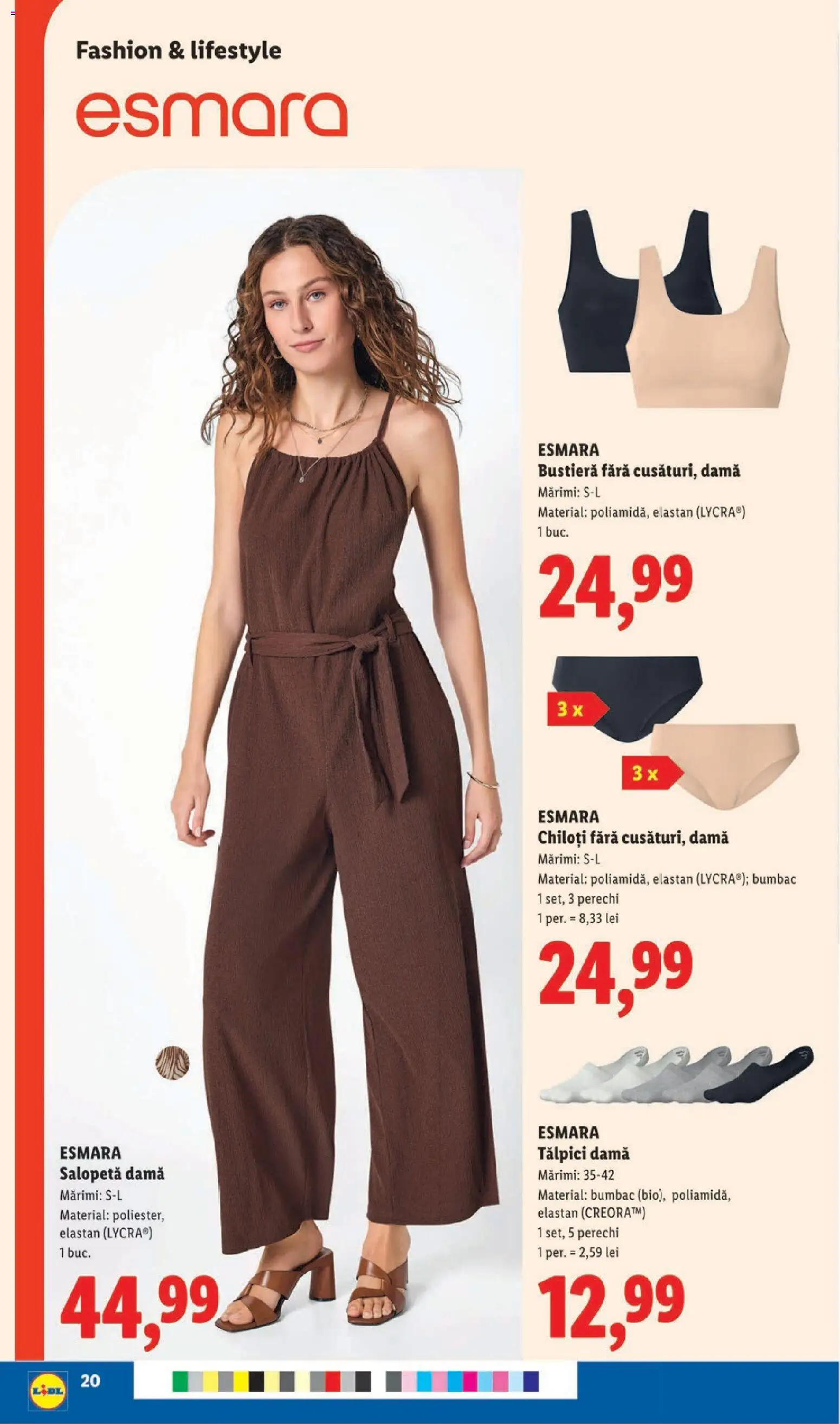 Catalog LIDL 1 - 6 Iunie 2026 | Pagina 20 | Produse: Tălpici, Bustieră, Salopetă, Chiloți