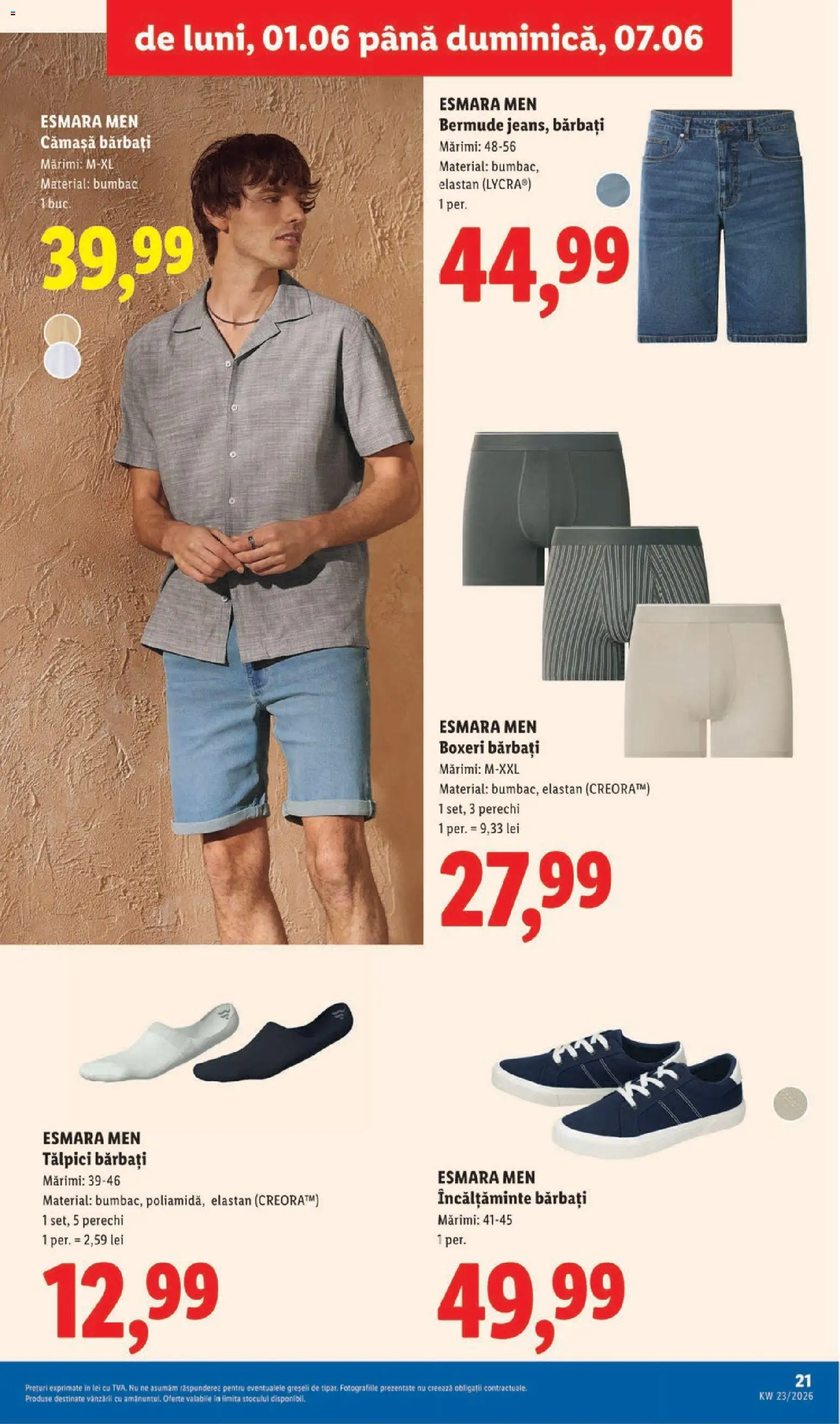 Catalog LIDL 1 - 6 Iunie 2026 | Pagina 21 | Produse: Tălpici, Bornoz takımı, Boxeri
