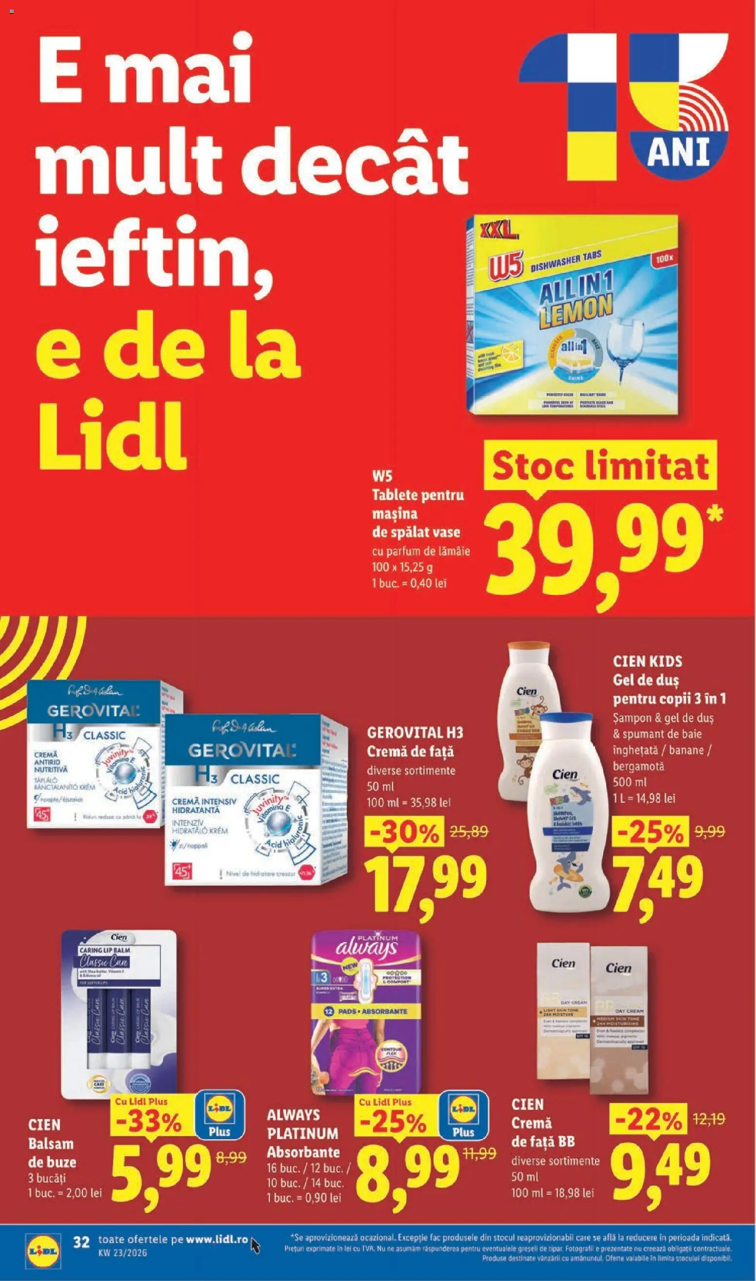 Catalog LIDL 1 - 6 Iunie 2026 | Pagina 32 | Produse: Bb cream, Absorbante, Înghețată, Lămâie