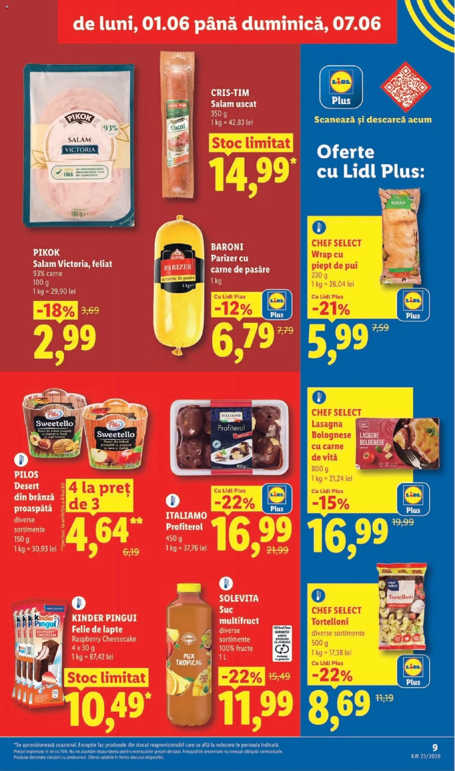 Catalog LIDL 1 - 6 Iunie 2026 | Pagina 9 | Produse: Salam, Carne De Vită, Kanca, Fructe