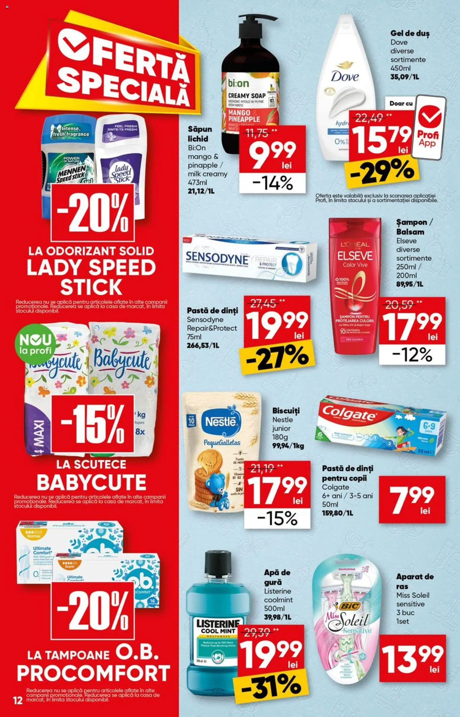 Catalog Profi 27 Mai - 8 Iunie 2026 | Pagina 12 | Produse: Șampon, Pastă de dinți, Scutece, Tampoane