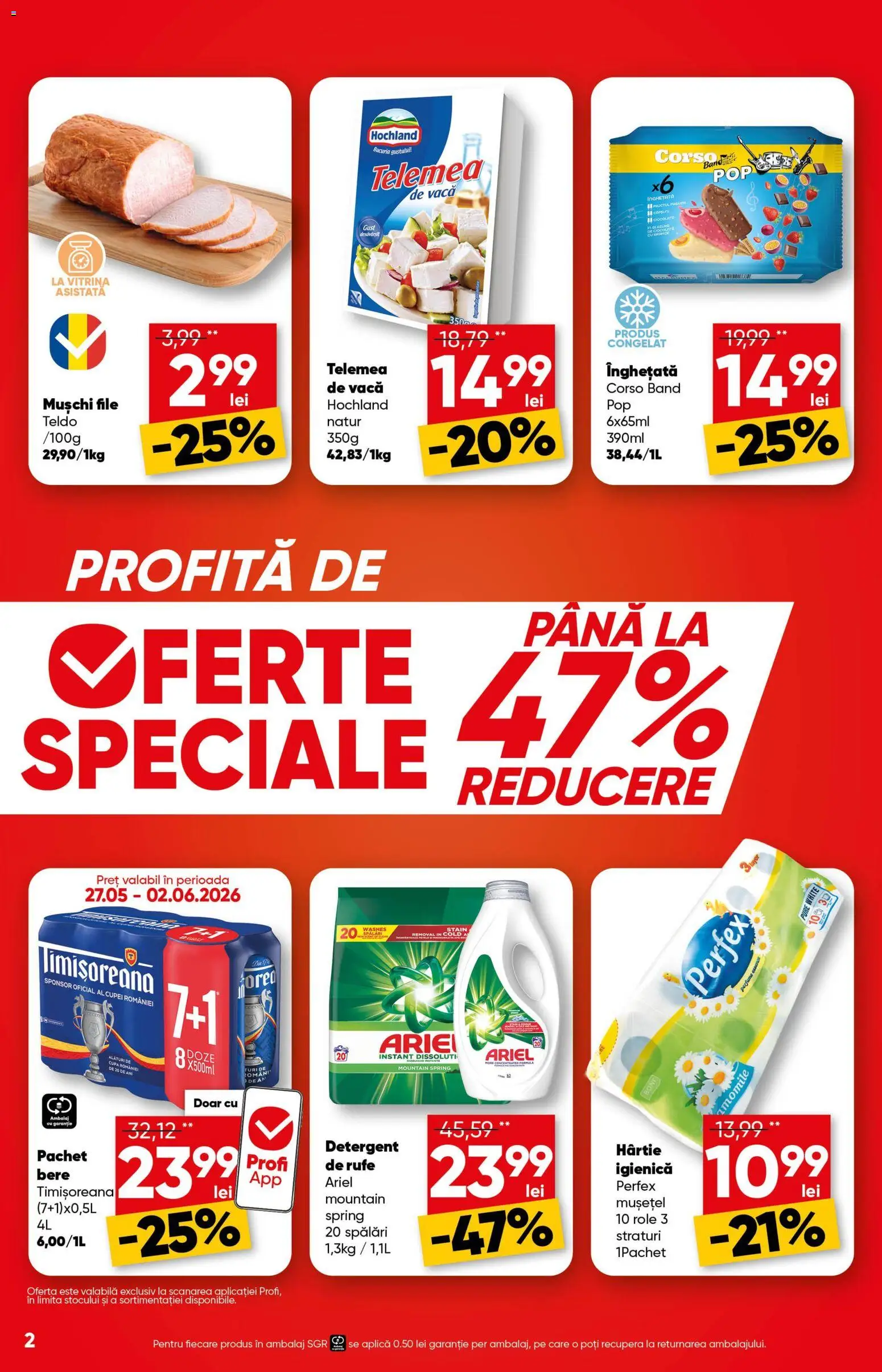 Catalog Profi 27 Mai - 8 Iunie 2026 | Pagina 2 | Produse: Vitrină, Bere, Detergent, Înghețată