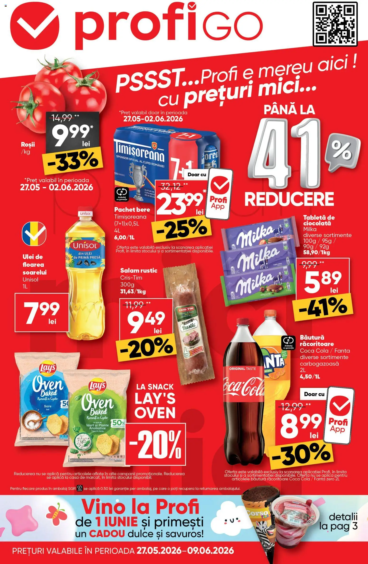 Catalog Profi 27 Mai - 8 Iunie 2026 | Pagina 1 | Produse: Ciocolată, Salam, Bere, Demirhindi