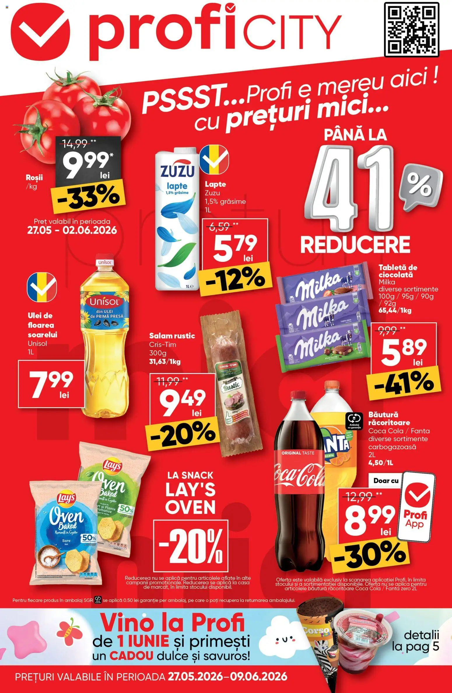 Catalog Profi 27 Mai - 8 Iunie 2026 | Pagina 1 | Produse: Amerikan servis, Lapte, Salam, Sare