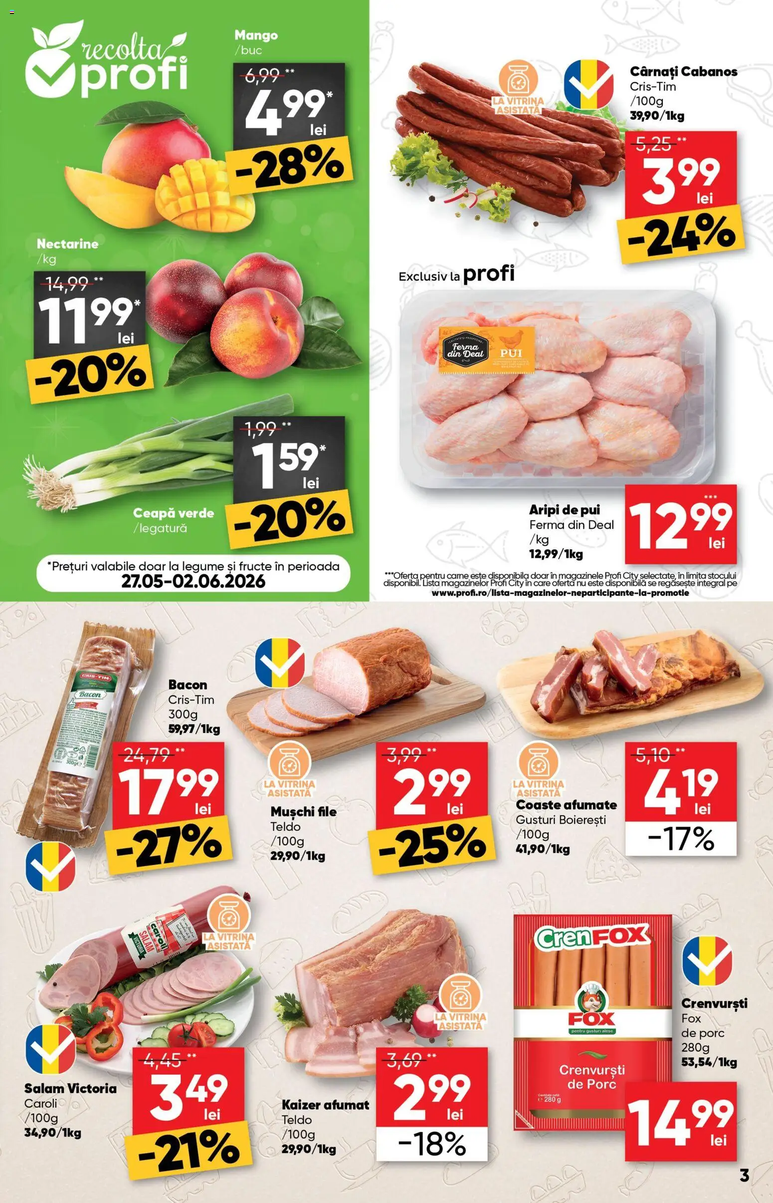 Catalog Profi 27 Mai - 8 Iunie 2026 | Pagina 3 | Produse: Temizlik kovası, Bacon, Fructe, Mango