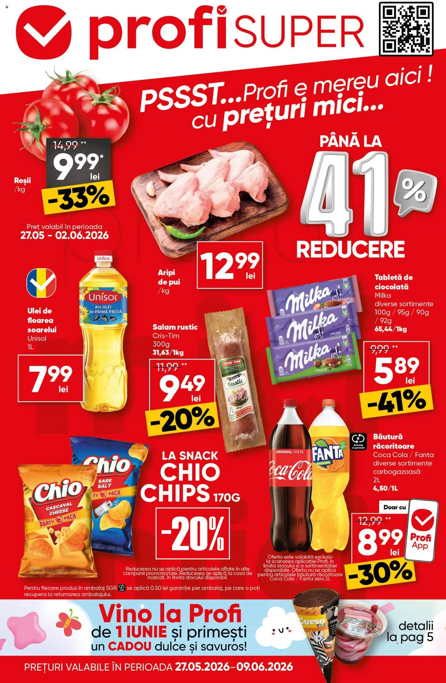 Catalog Profi 27 Mai - 8 Iunie 2026 | Pagina 1 | Produse: Cașcaval, Mici, Ulei, Ciocolată