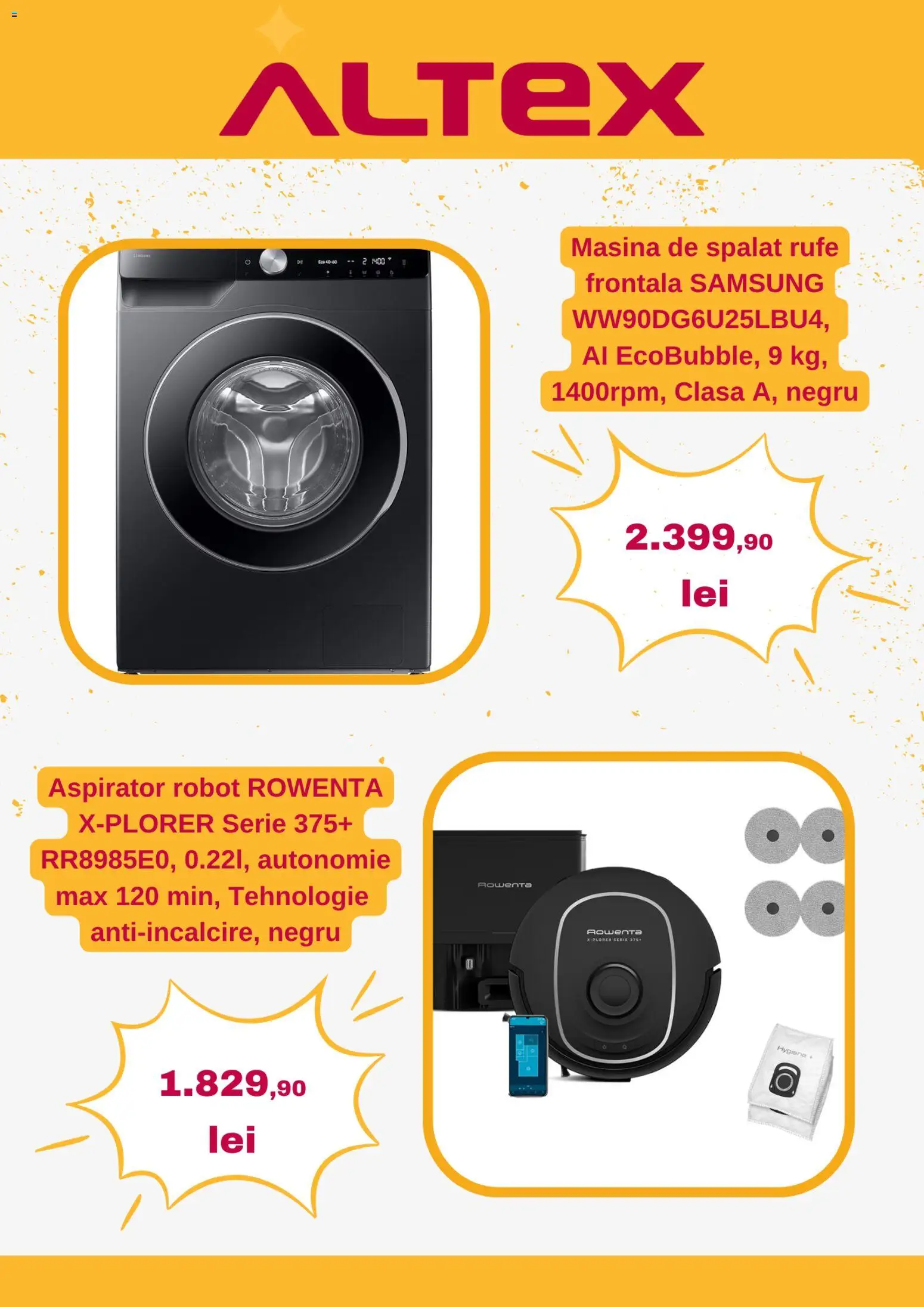 Catalog Altex 28 Mai - 2 Iunie 2026 | Pagina 4 | Produse: Aspirator robot, Mașină De Spălat, Aspirator, Robot