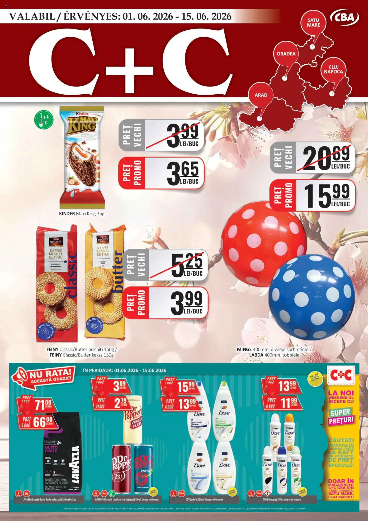Catalog CBA 1 - 14 Iunie 2026 | Pagina 1 | Produse: Raft, Rață, Cafea, Biscuiți