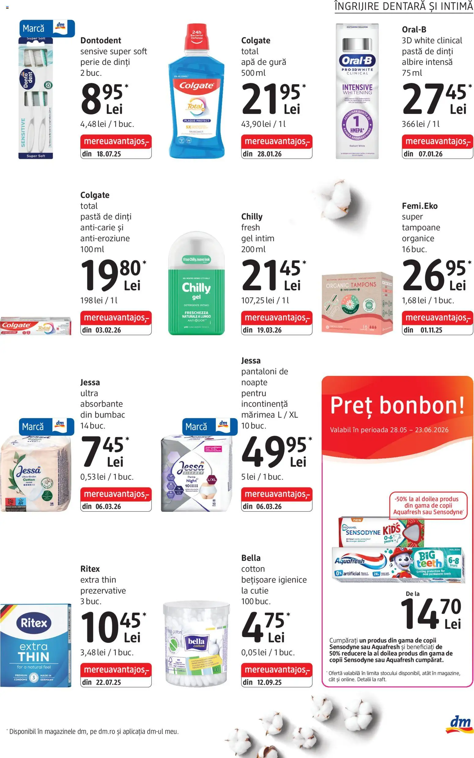 Catalog DM Drogerie Markt 28 Mai - 22 Iunie 2026 | Pagina 17 | Produse: Cutie, Absorbante, Pantaloni, Apă