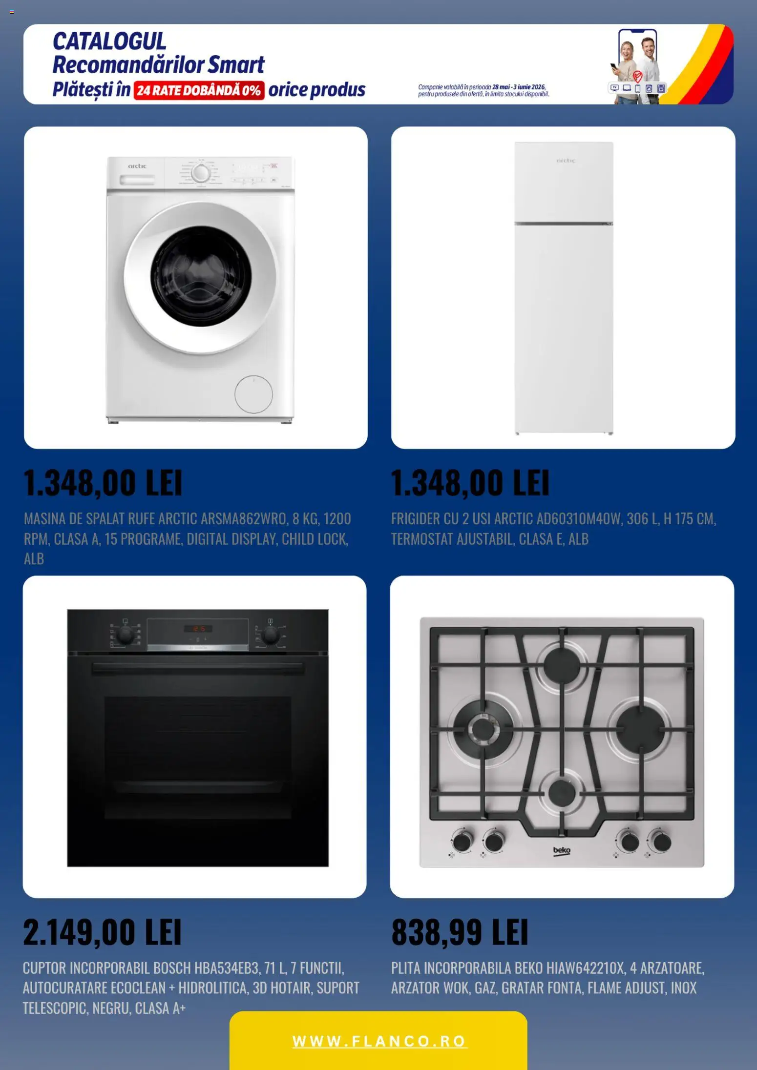 Catalog Flanco 28 Mai - 2 Iunie 2026 | Pagina 2 | Produse: Frigider, Mașină De Spălat, Plită, Grătar