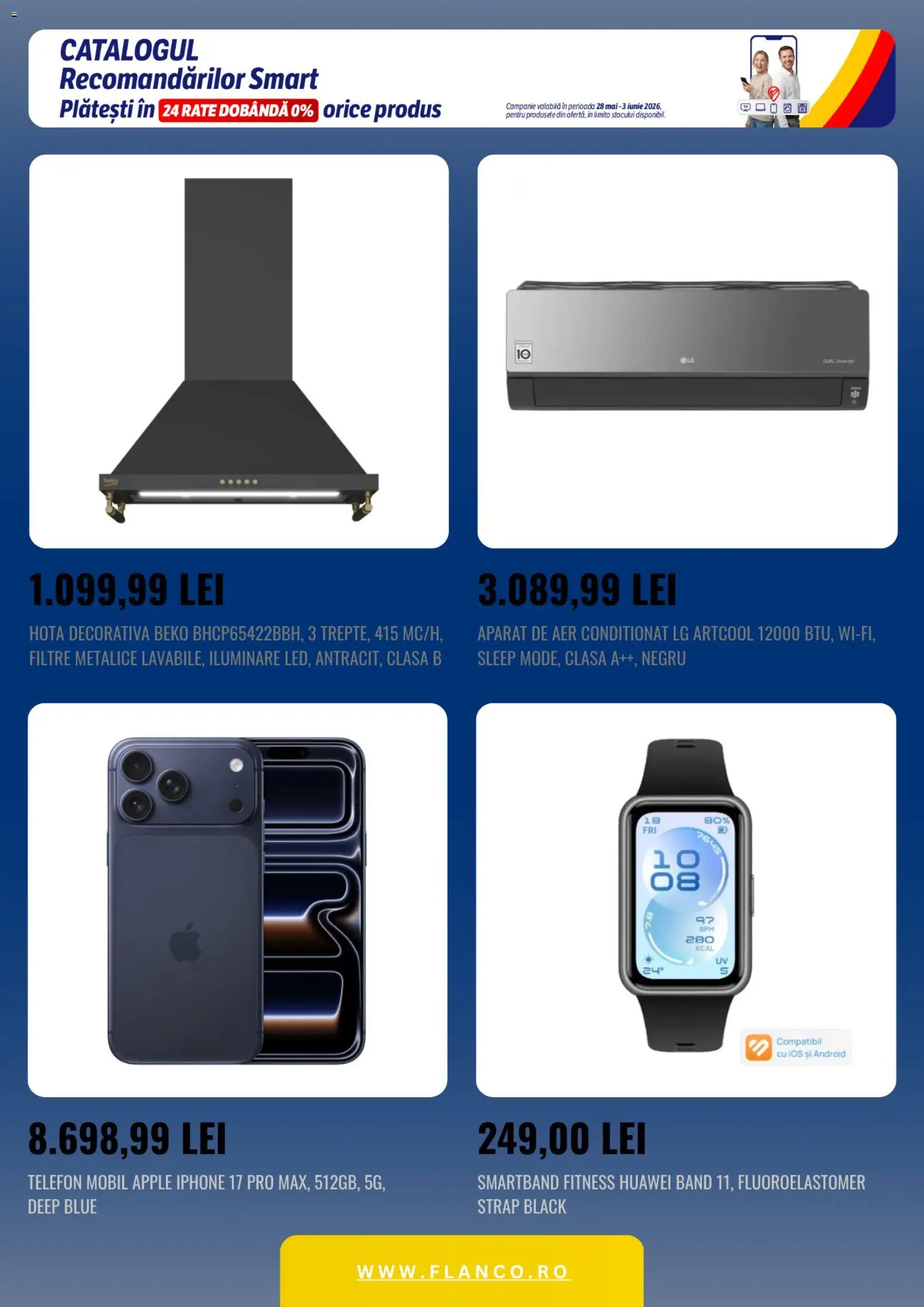 Catalog Flanco 28 Mai - 2 Iunie 2026 | Pagina 3 | Produse: Hotă, Telefon, Aer Condiționat, Apple
