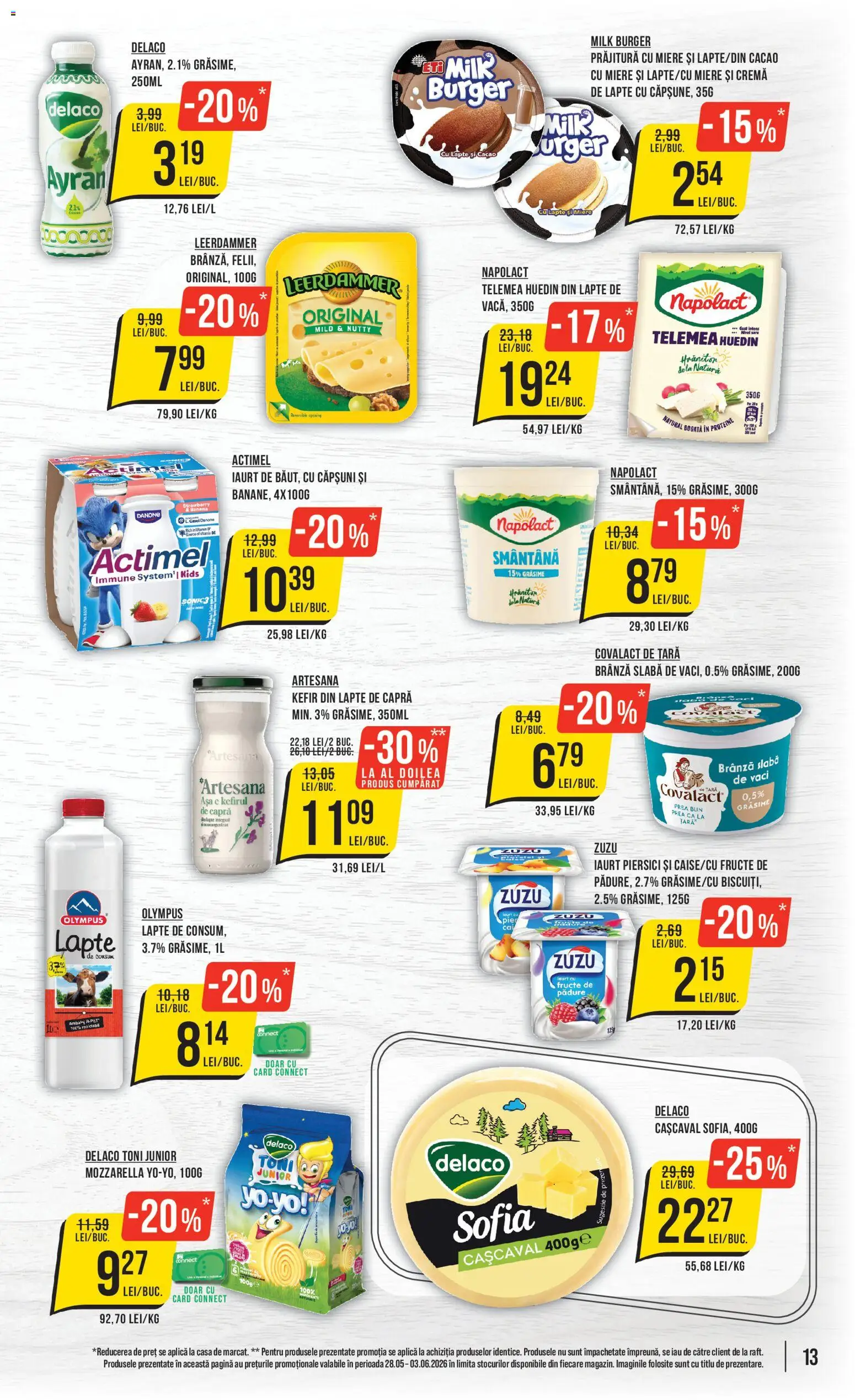 Catalog Mega Image 28 Mai - 2 Iunie 2026 | Pagina 13 | Produse: Light Kedi Konservesi, Masaüstü kılıfı, Iaurt, Cremă