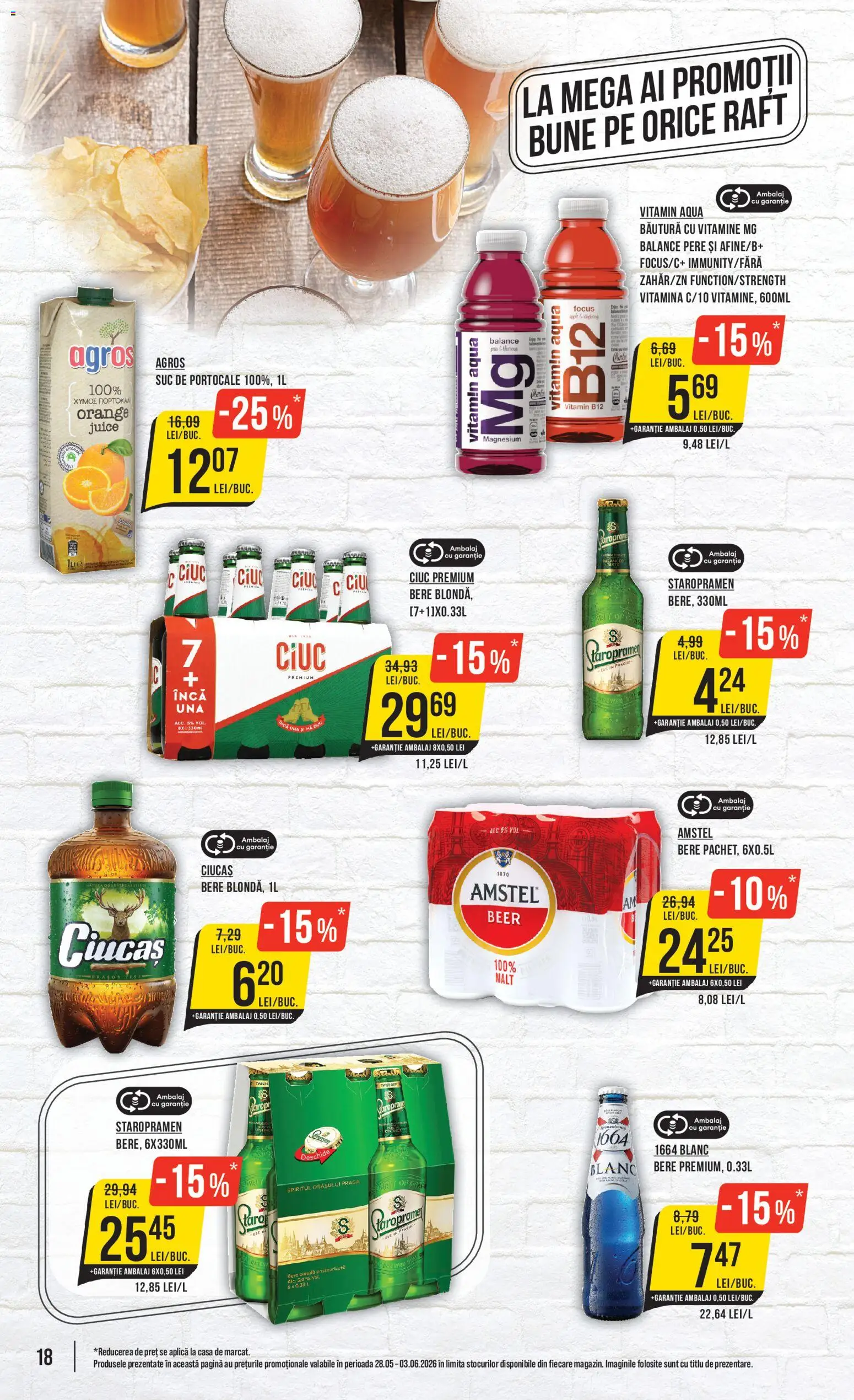 Catalog Mega Image 28 Mai - 2 Iunie 2026 | Pagina 18 | Produse: Raft, Suc, Bere, Portocale