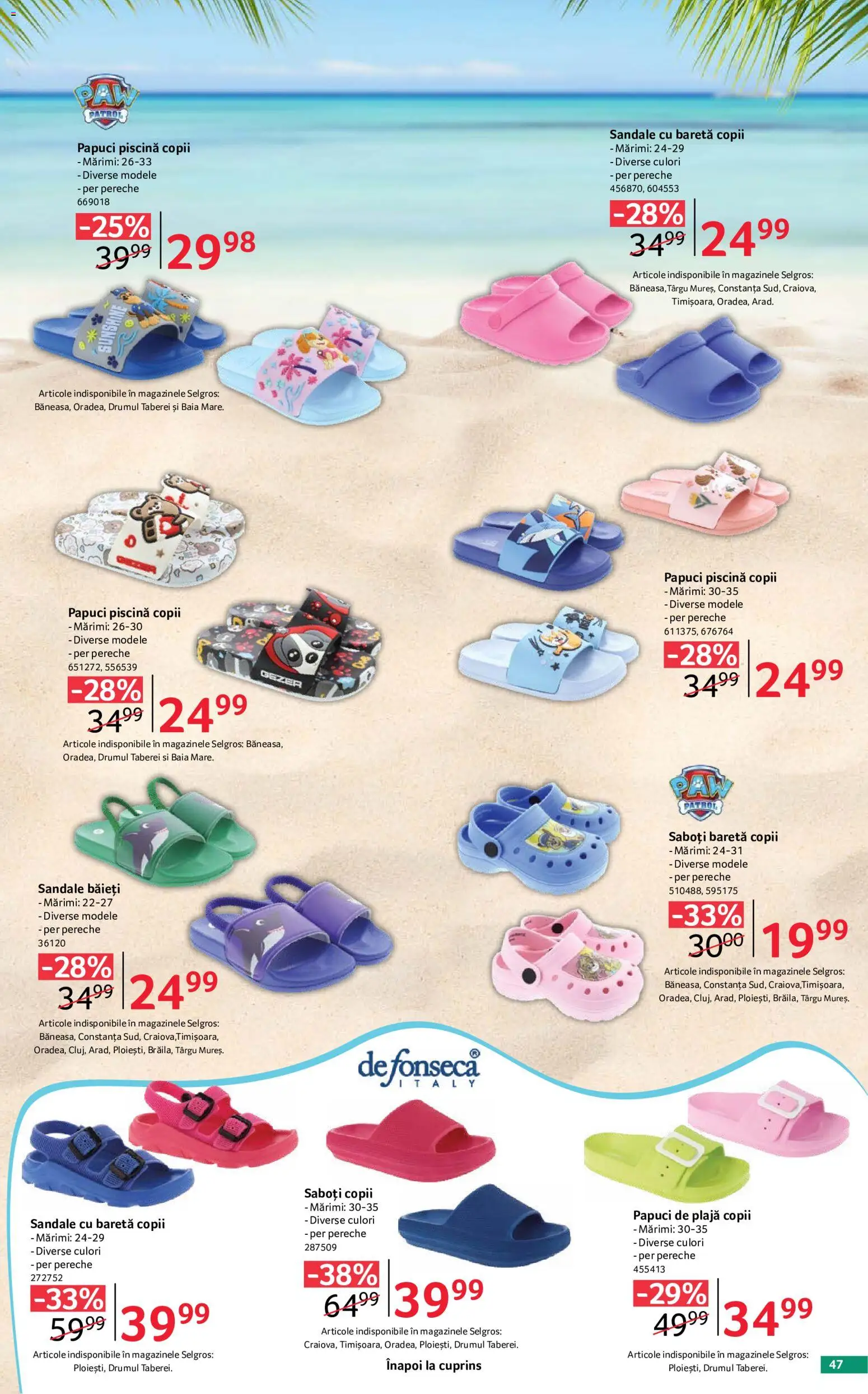 Catalog Selgros 29 Mai - 24 Iunie 2026 | Pagina 47 | Produse: Piscină, Sandale, Papuci