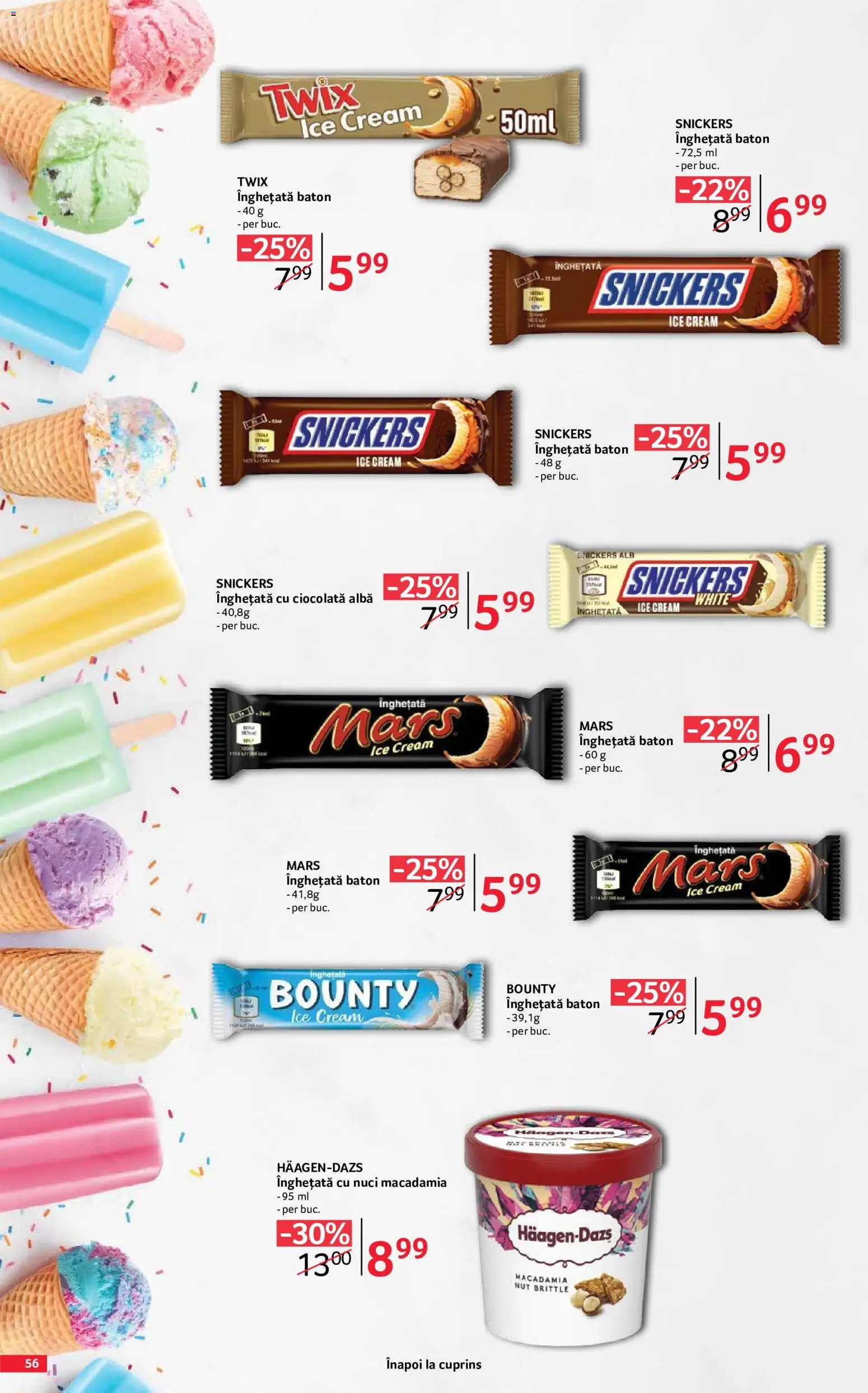Catalog Selgros 29 Mai - 24 Iunie 2026 | Pagina 56 | Produse: Ciocolată, Nuci, Înghețată