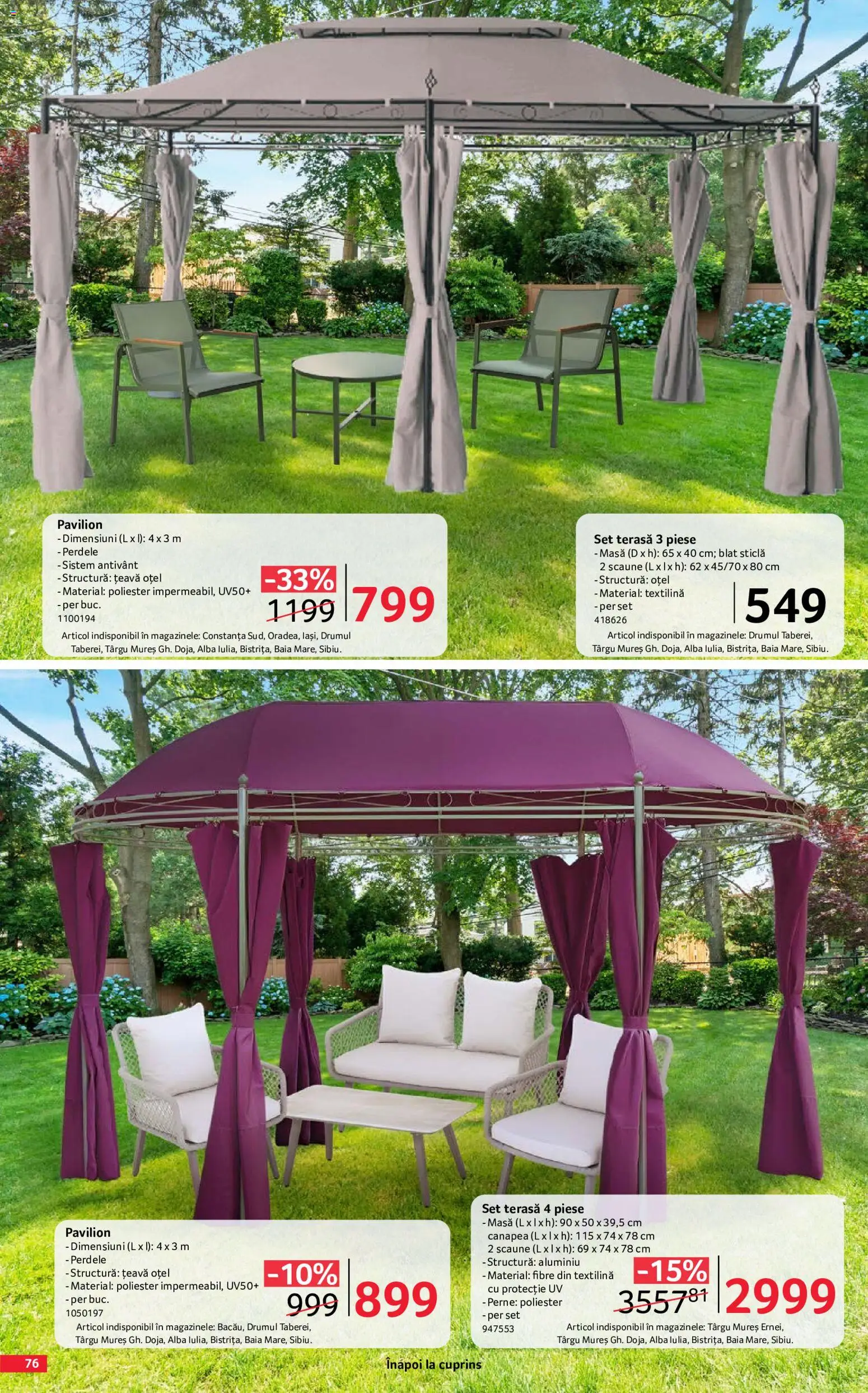Catalog Selgros 29 Mai - 24 Iunie 2026 | Pagina 76 | Produse: Masă, Pavilion, Țeavă