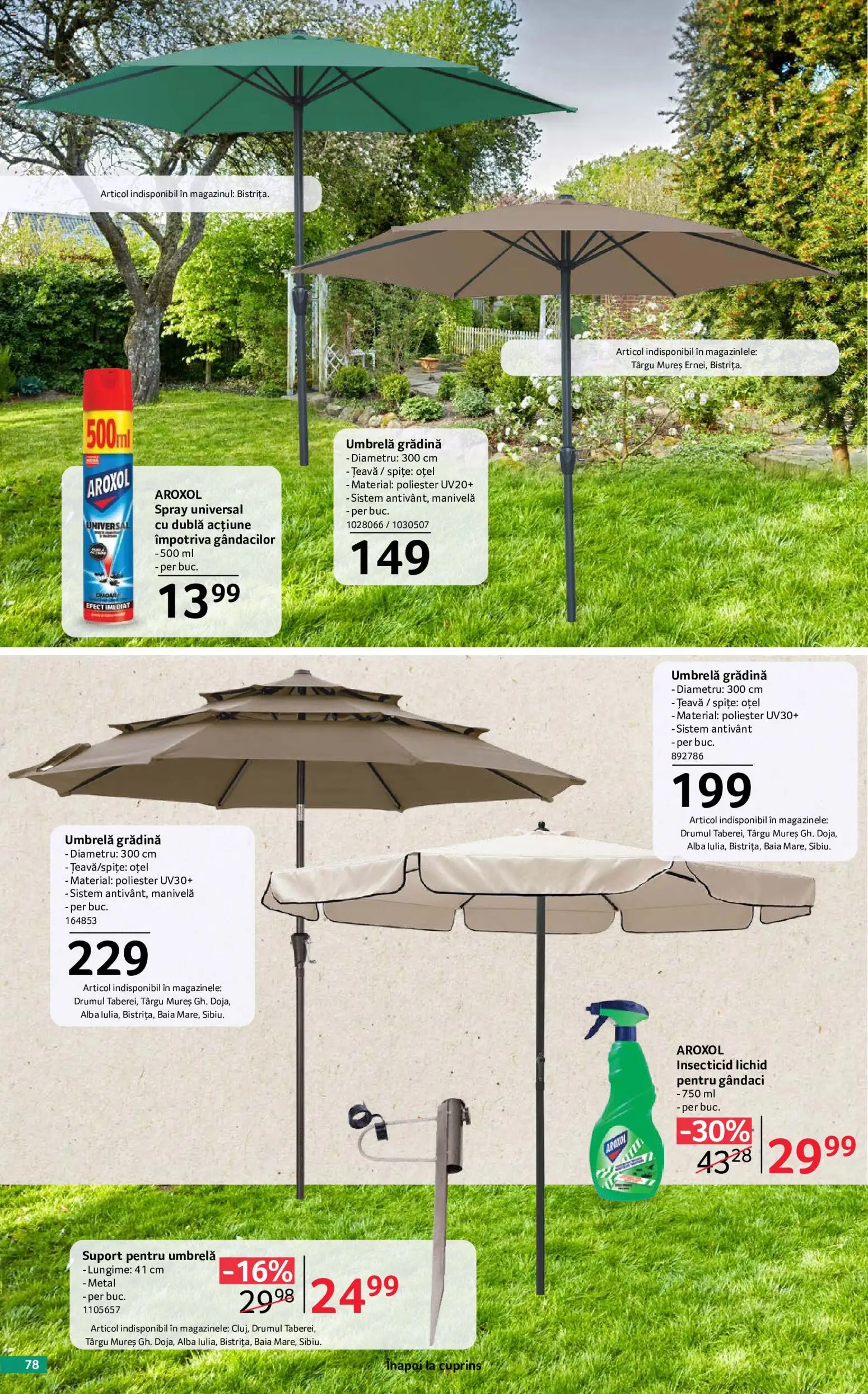 Catalog Selgros 29 Mai - 24 Iunie 2026 | Pagina 78 | Produse: Umbrelă, Țeavă